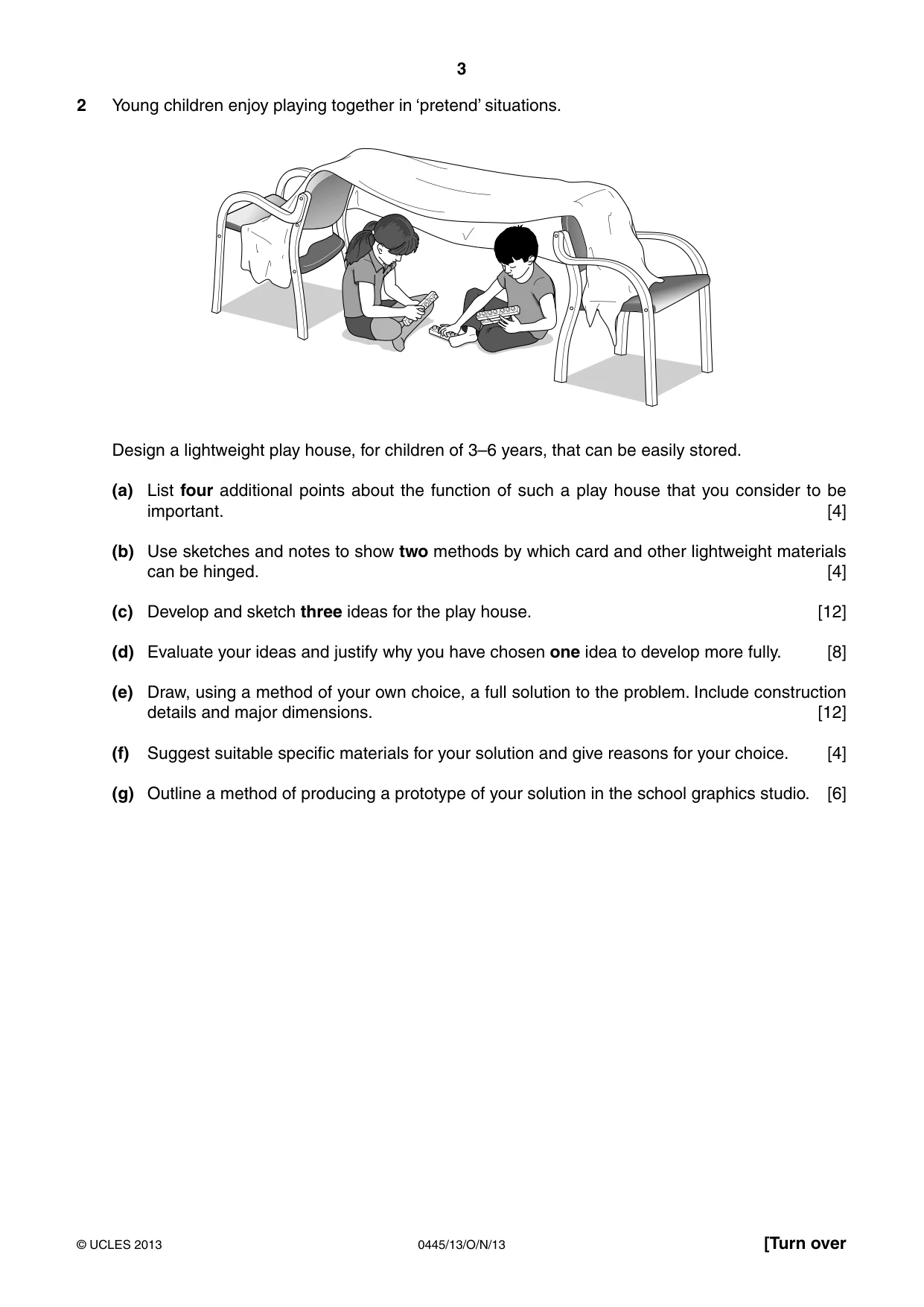 Cambridge IGCSE Design and Technology 0445 2013 Oct/Nov Paper 1 · Variant 3 question paper, page 3 of 4