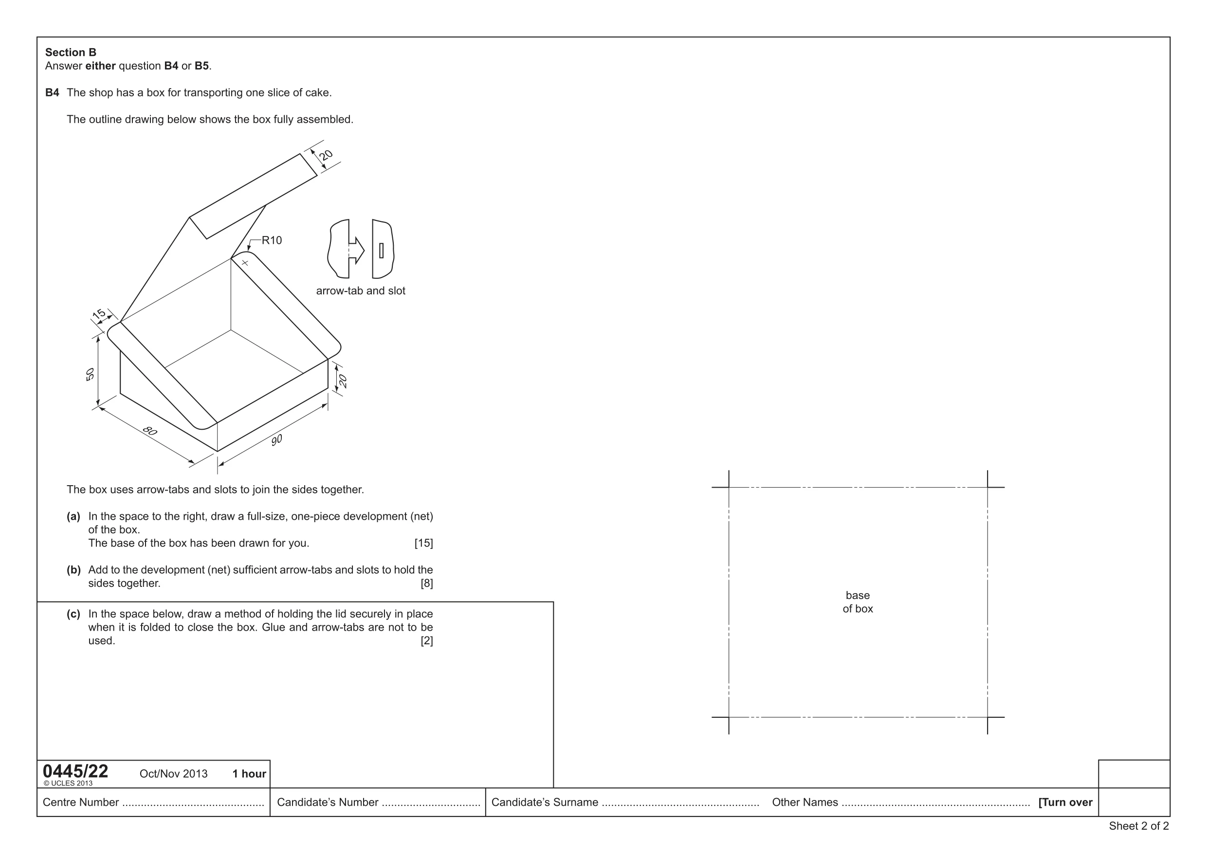 Cambridge IGCSE Design and Technology 0445 2013 Oct/Nov Paper 2 · Variant 2 question paper, page 3 of 4