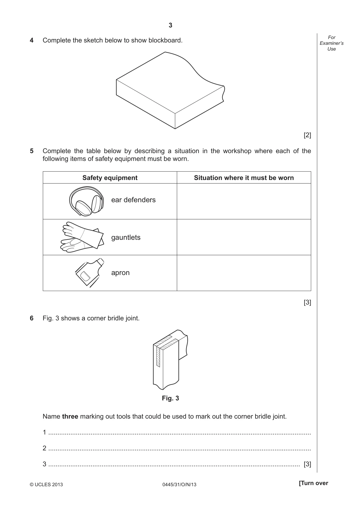 Cambridge IGCSE Design and Technology 0445 2013 Oct/Nov Paper 3 · Variant 1 question paper, page 3 of 16