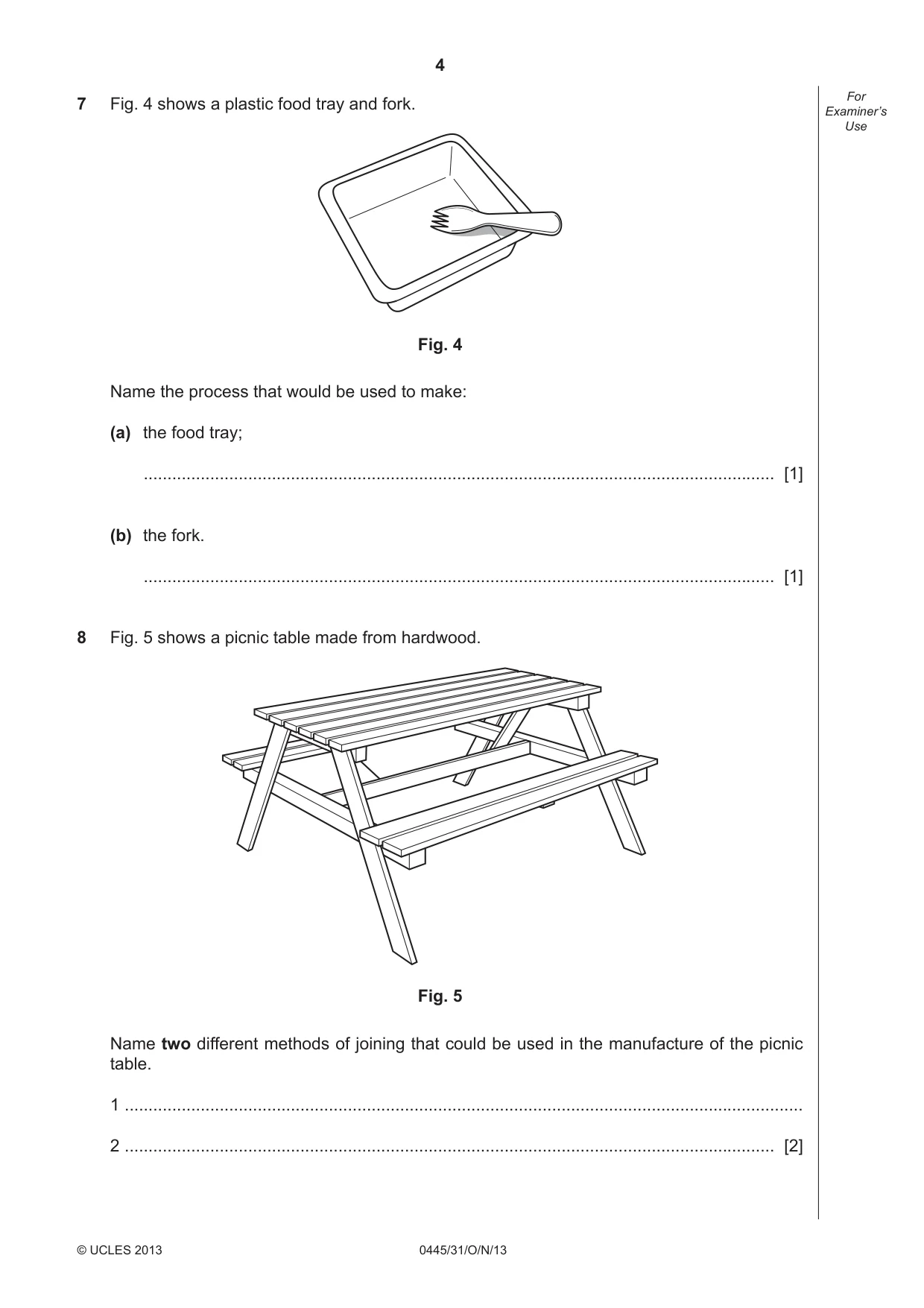 Cambridge IGCSE Design and Technology 0445 2013 Oct/Nov Paper 3 · Variant 1 question paper, page 4 of 16