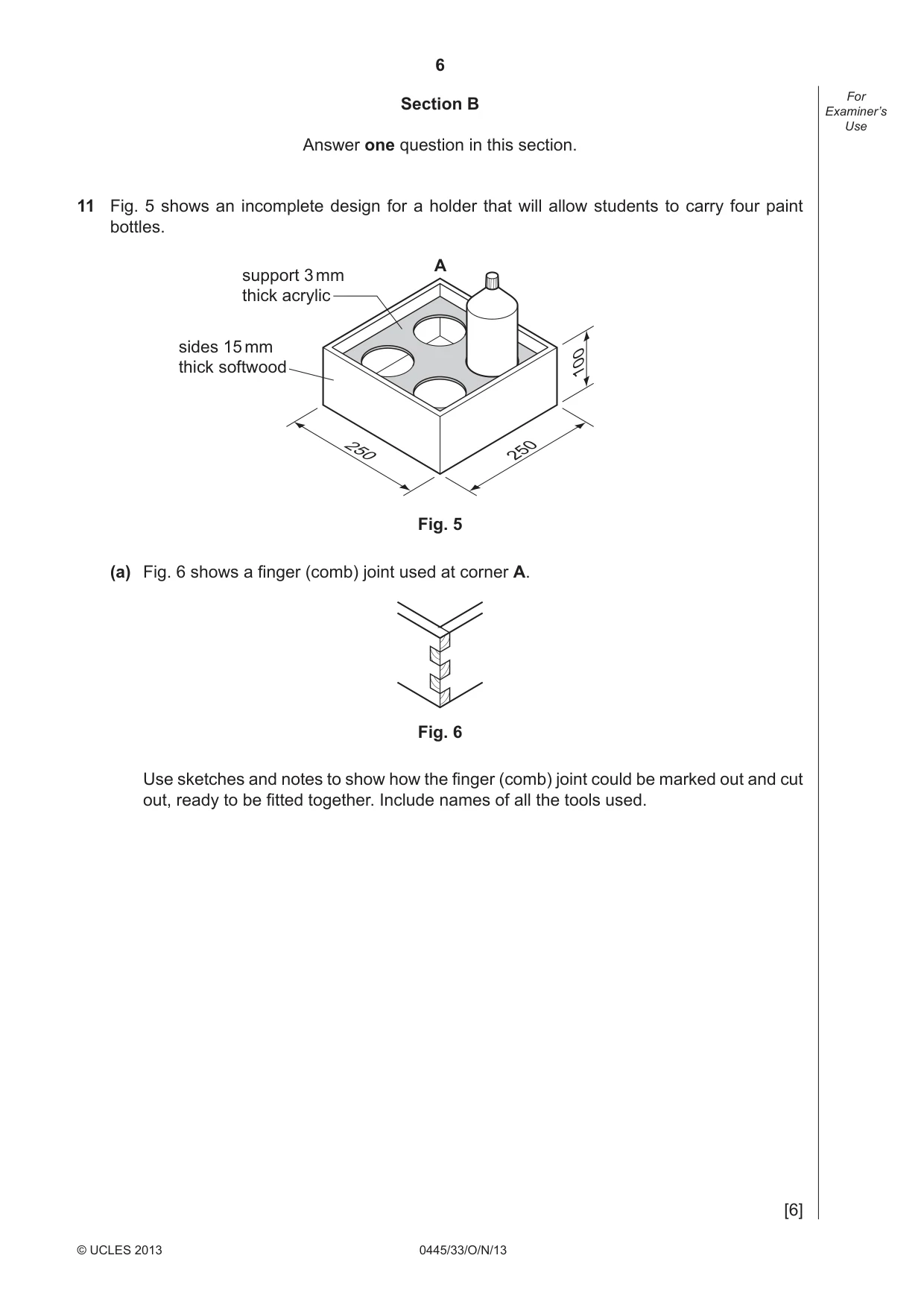 Cambridge IGCSE Design and Technology 0445 2013 Oct/Nov Paper 3 · Variant 3 question paper, page 6 of 16
