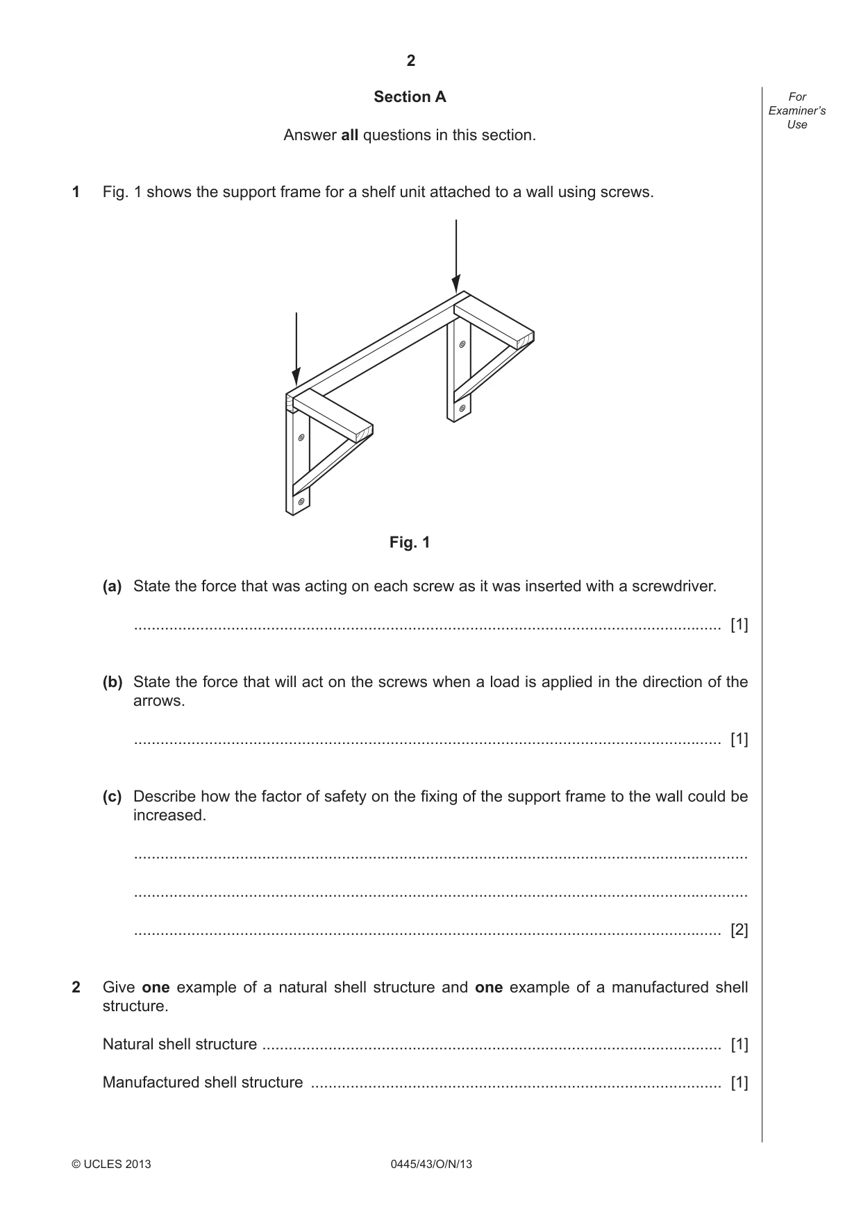 Cambridge IGCSE Design and Technology 0445 2013 Oct/Nov Paper 4 · Variant 3 question paper, page 2 of 20