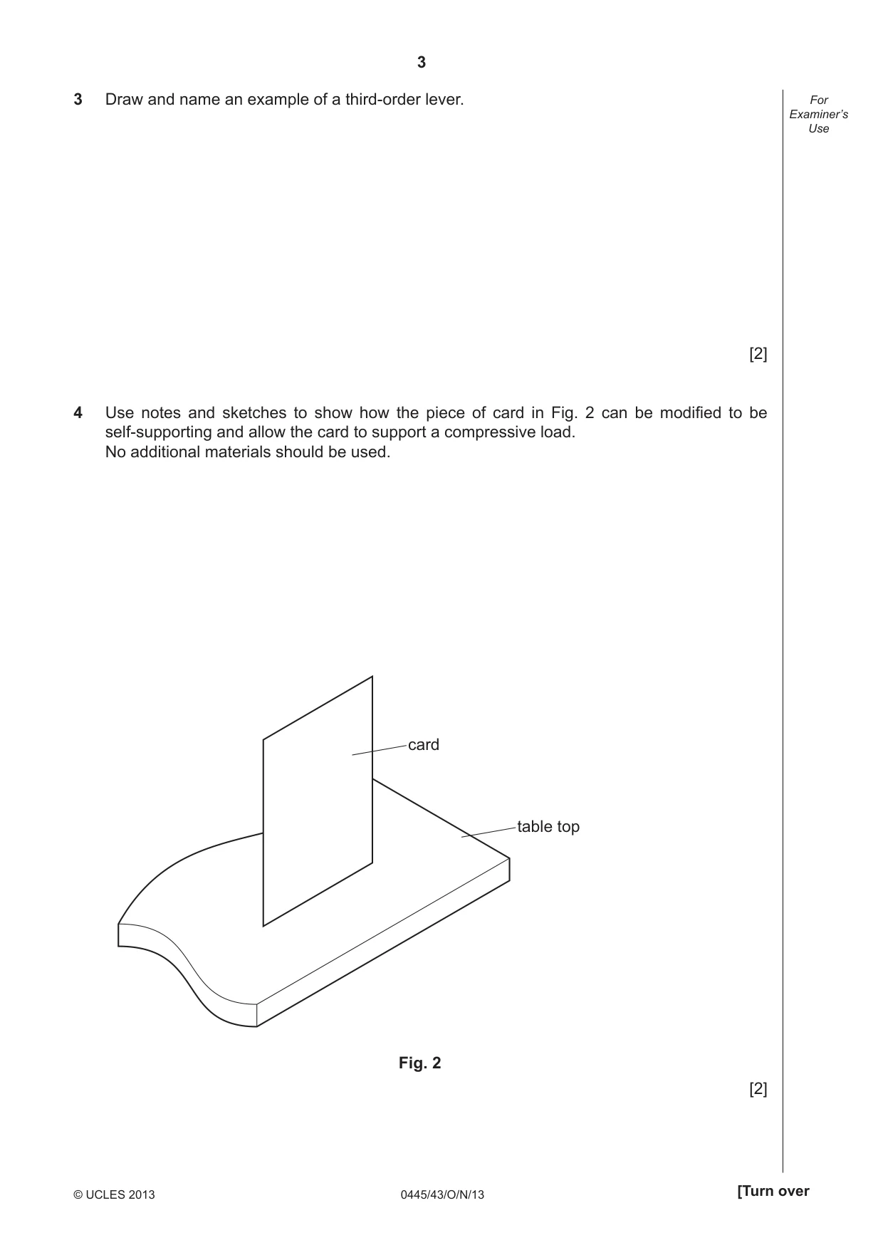Cambridge IGCSE Design and Technology 0445 2013 Oct/Nov Paper 4 · Variant 3 question paper, page 3 of 20