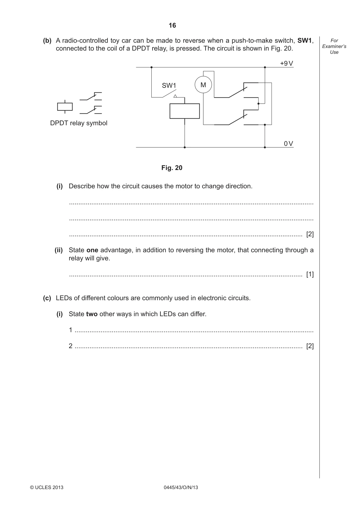 Cambridge IGCSE Design and Technology 0445 2013 Oct/Nov Paper 4 · Variant 3 question paper, page 16 of 20