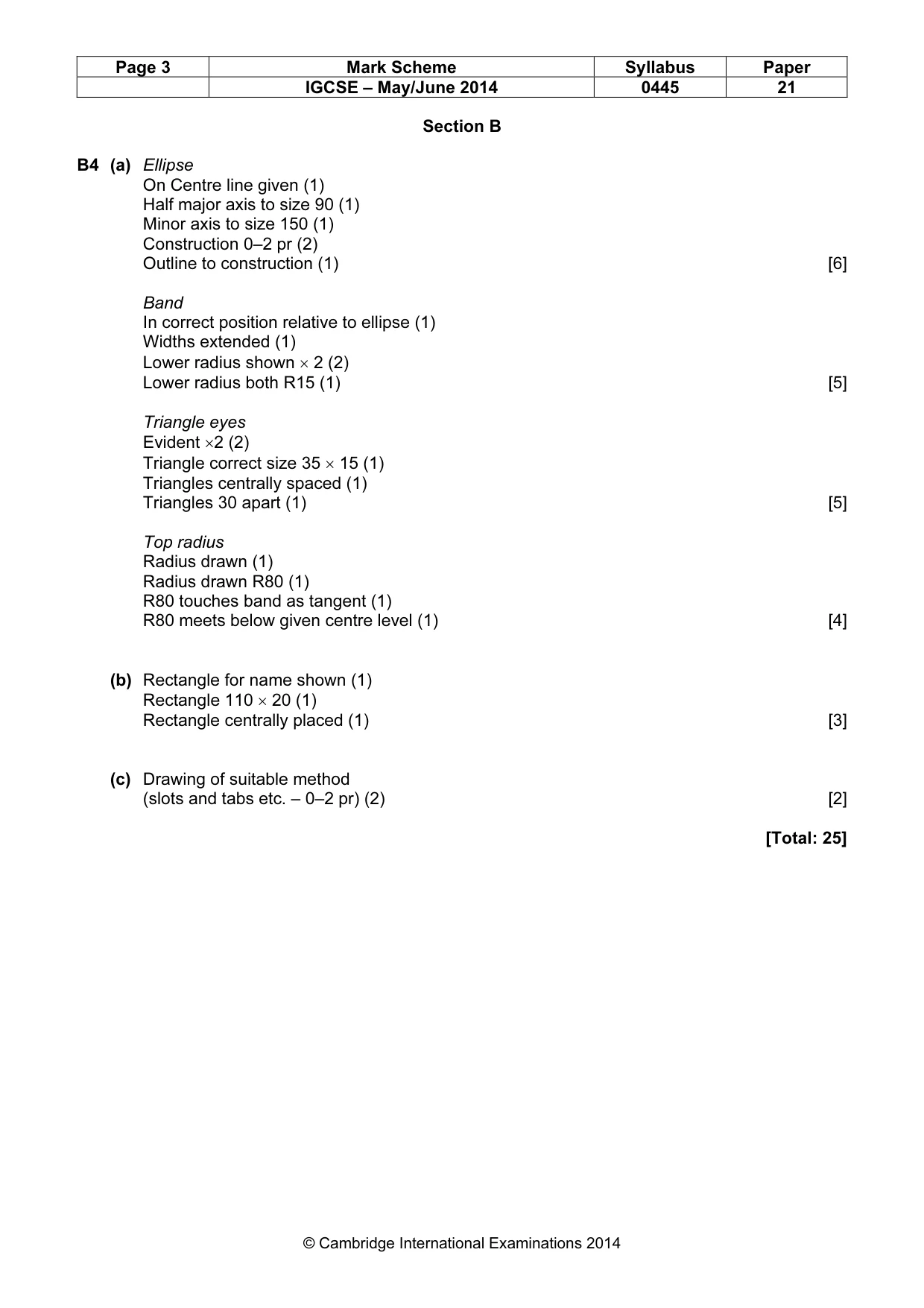 Mark scheme, page 3 of 4