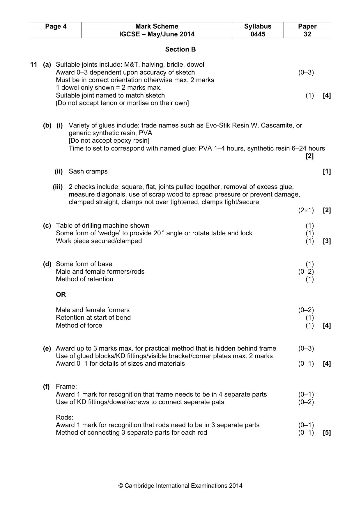 Mark scheme, page 4 of 6