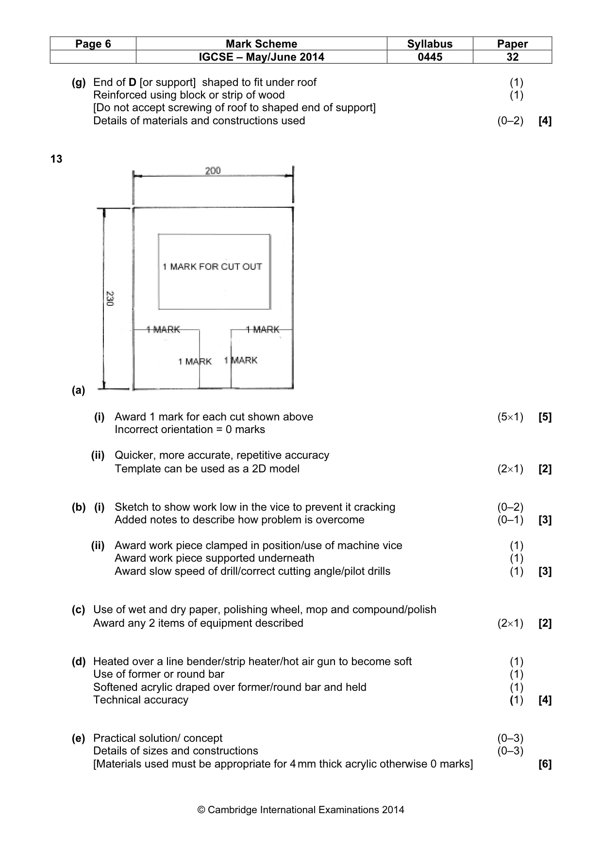 Mark scheme, page 6 of 6