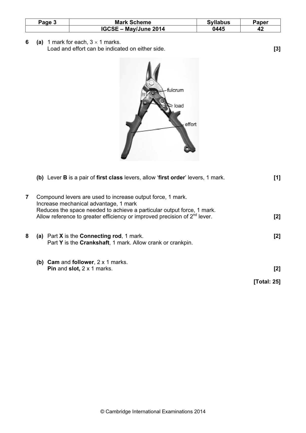 Mark scheme, page 3 of 8