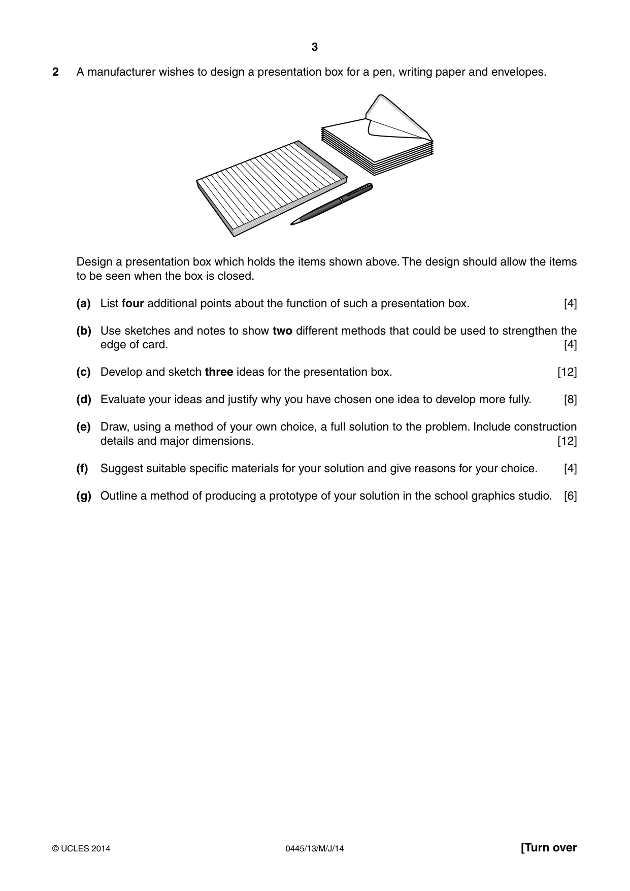 Cambridge IGCSE Design and Technology 0445 2014 May/June Paper 1 · Variant 3 question paper, page 3 of 4
