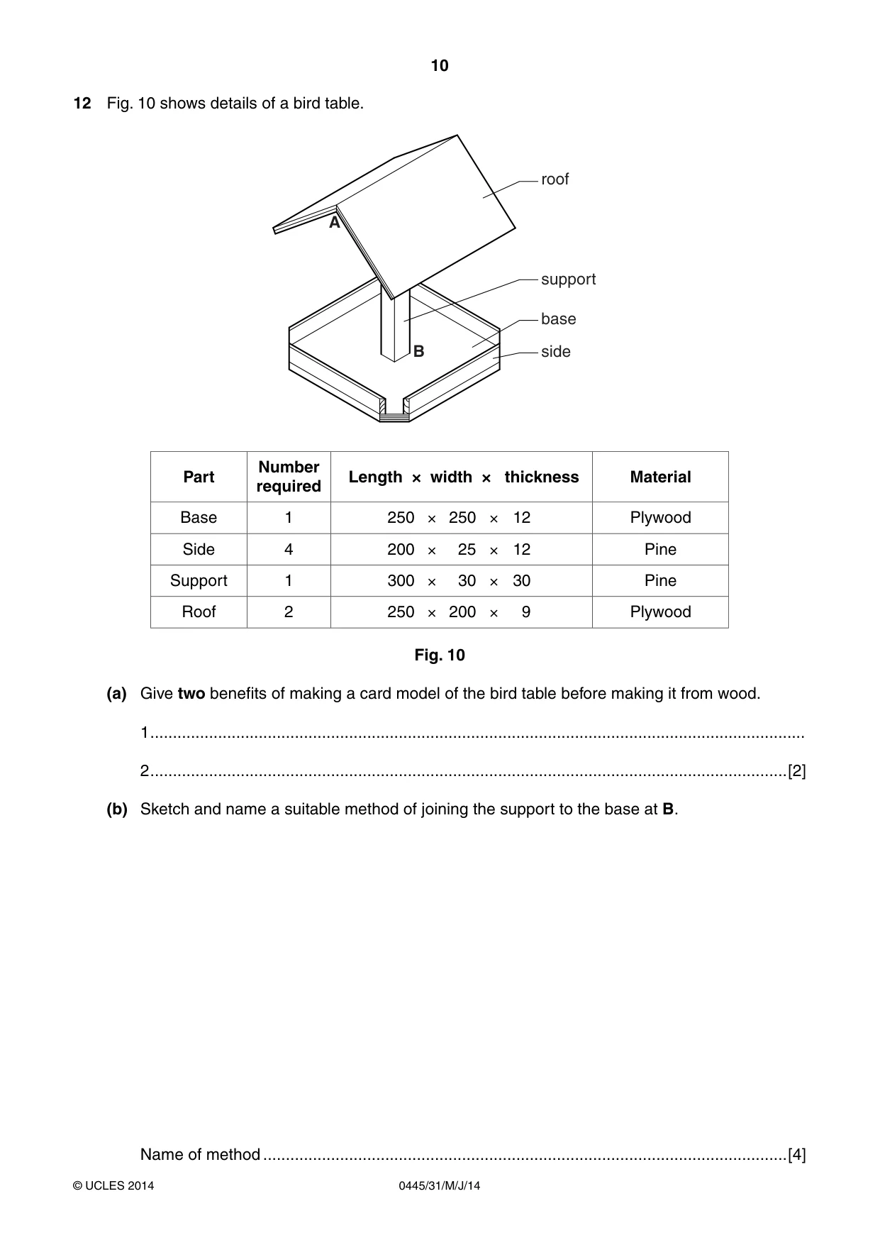 Cambridge IGCSE Design and Technology 0445 2014 May/June Paper 3 · Variant 1 question paper, page 10 of 16
