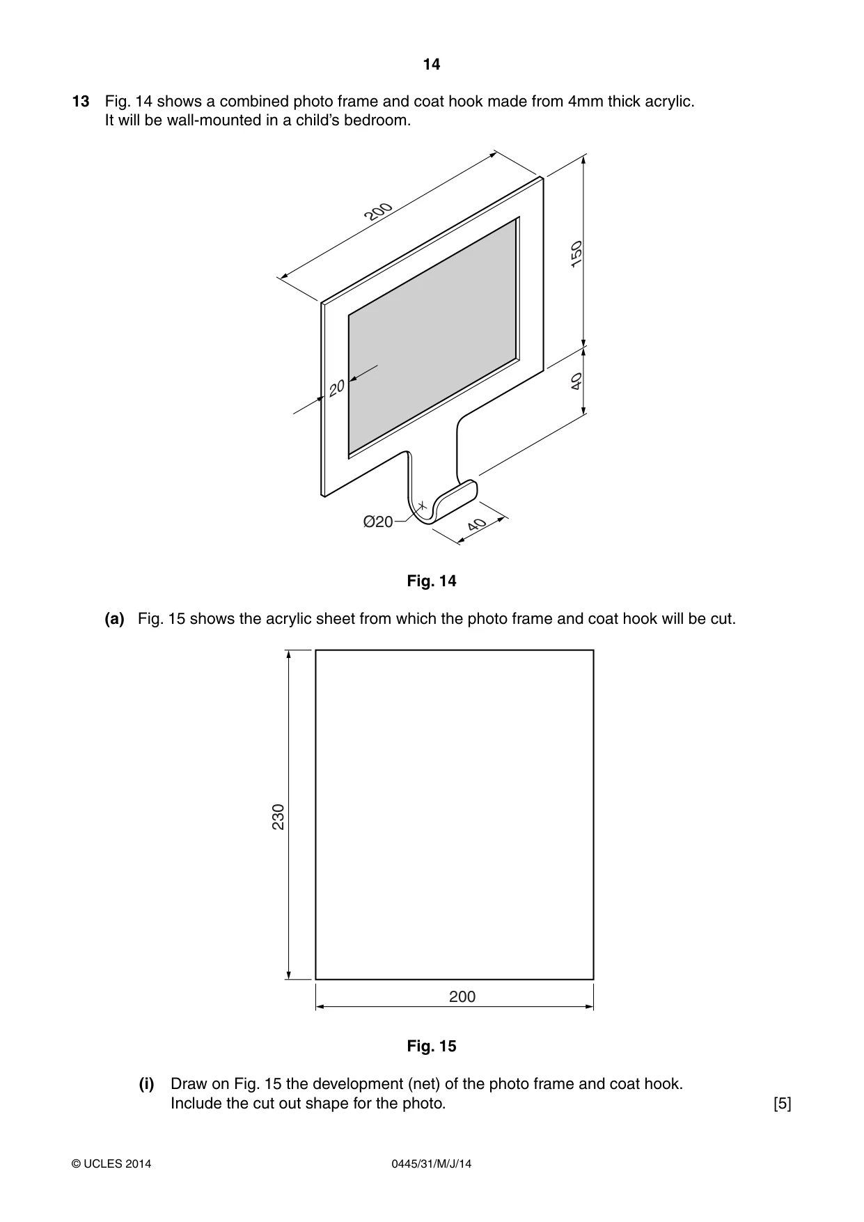 Cambridge IGCSE Design and Technology 0445 2014 May/June Paper 3 · Variant 1 question paper, page 14 of 16