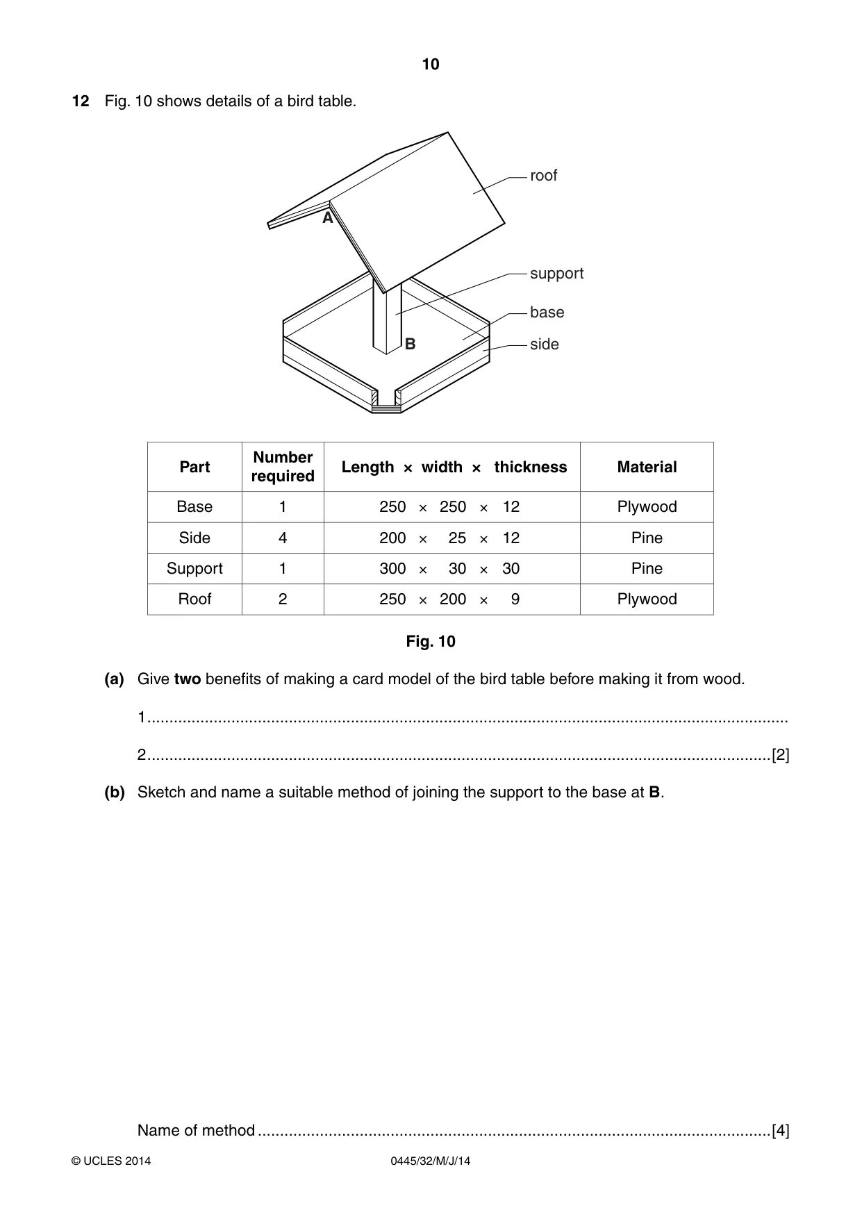 Cambridge IGCSE Design and Technology 0445 2014 May/June Paper 3 · Variant 2 question paper, page 10 of 16