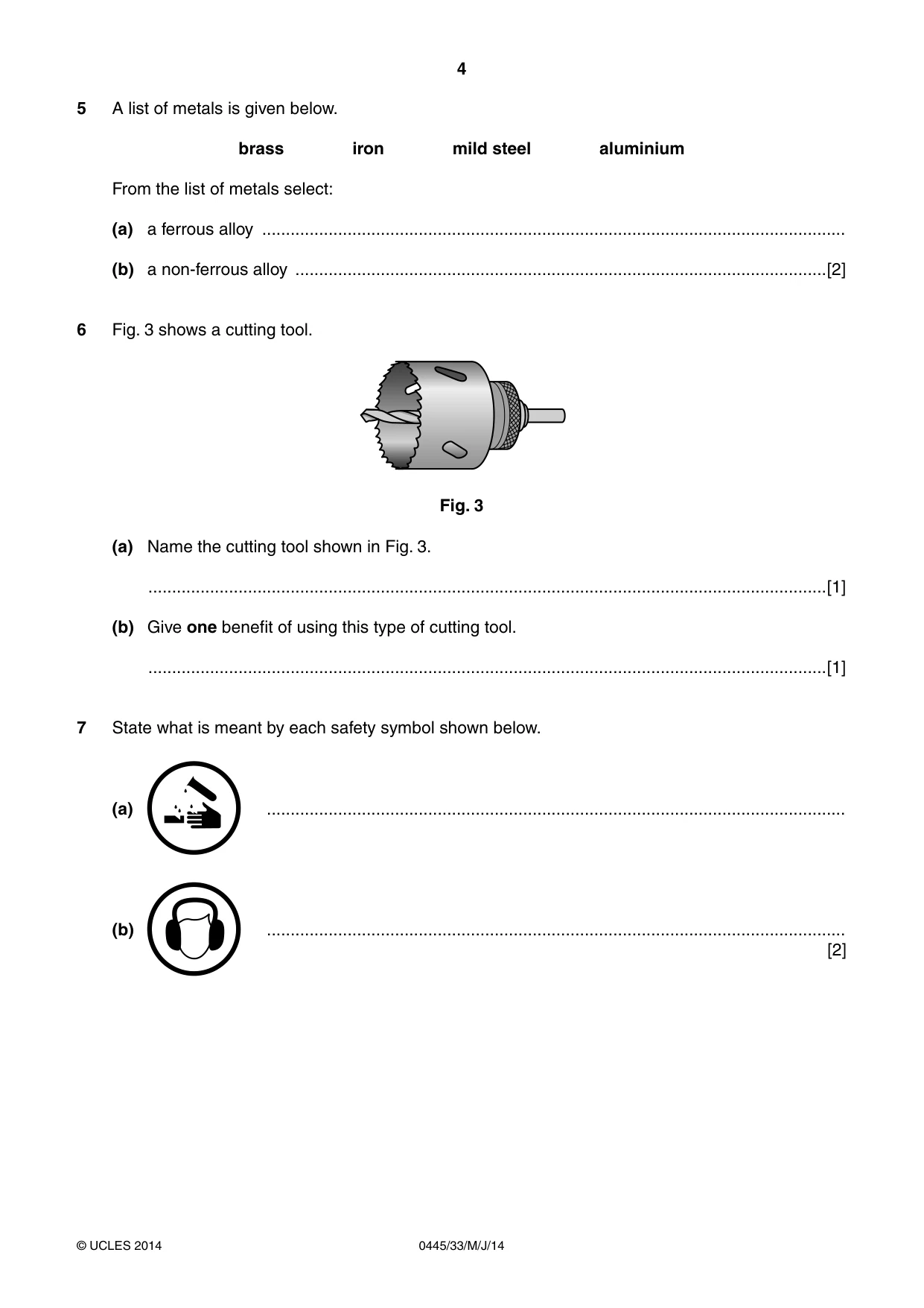 Cambridge IGCSE Design and Technology 0445 2014 May/June Paper 3 · Variant 3 question paper, page 4 of 20