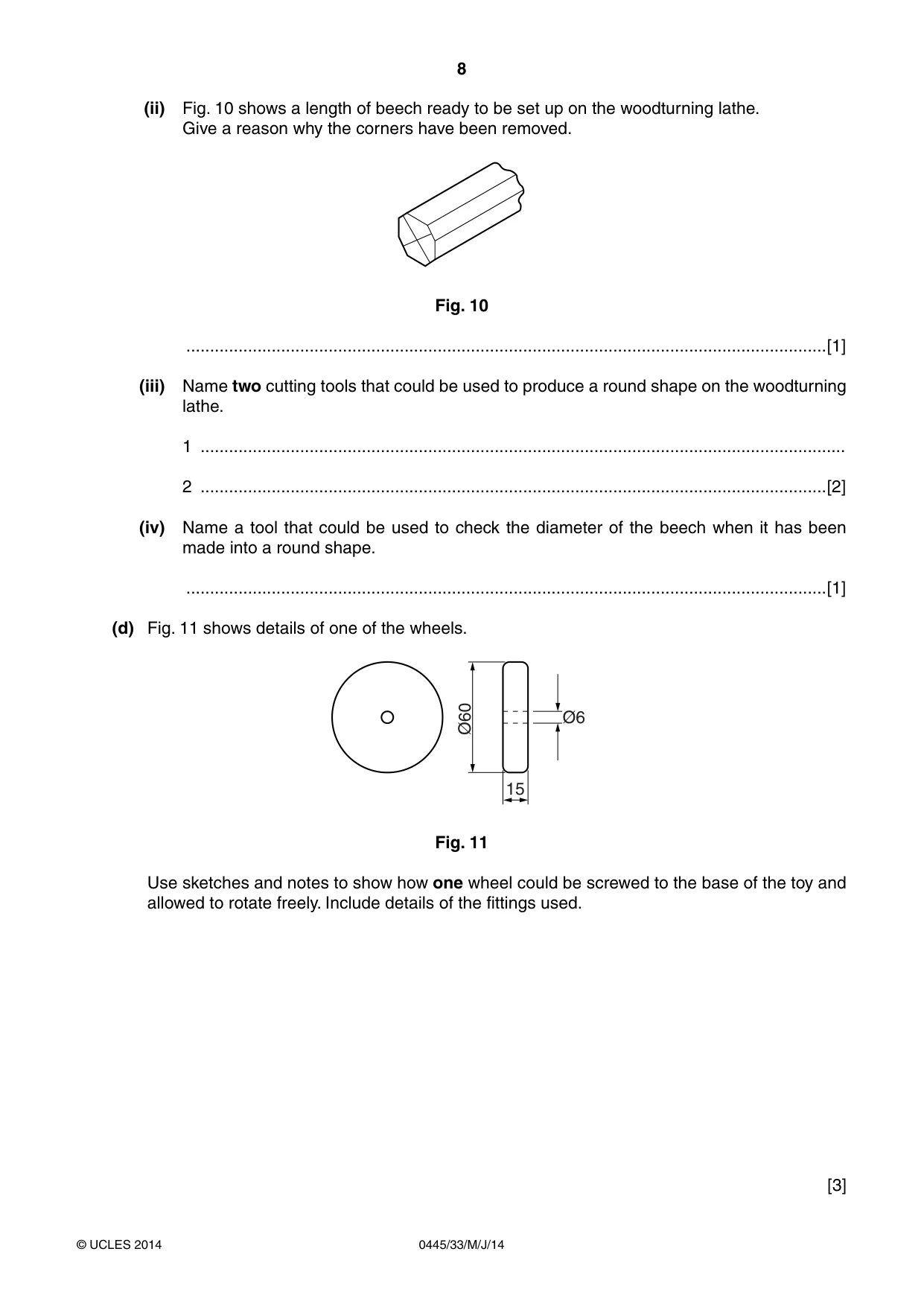 Cambridge IGCSE Design and Technology 0445 2014 May/June Paper 3 · Variant 3 question paper, page 8 of 20