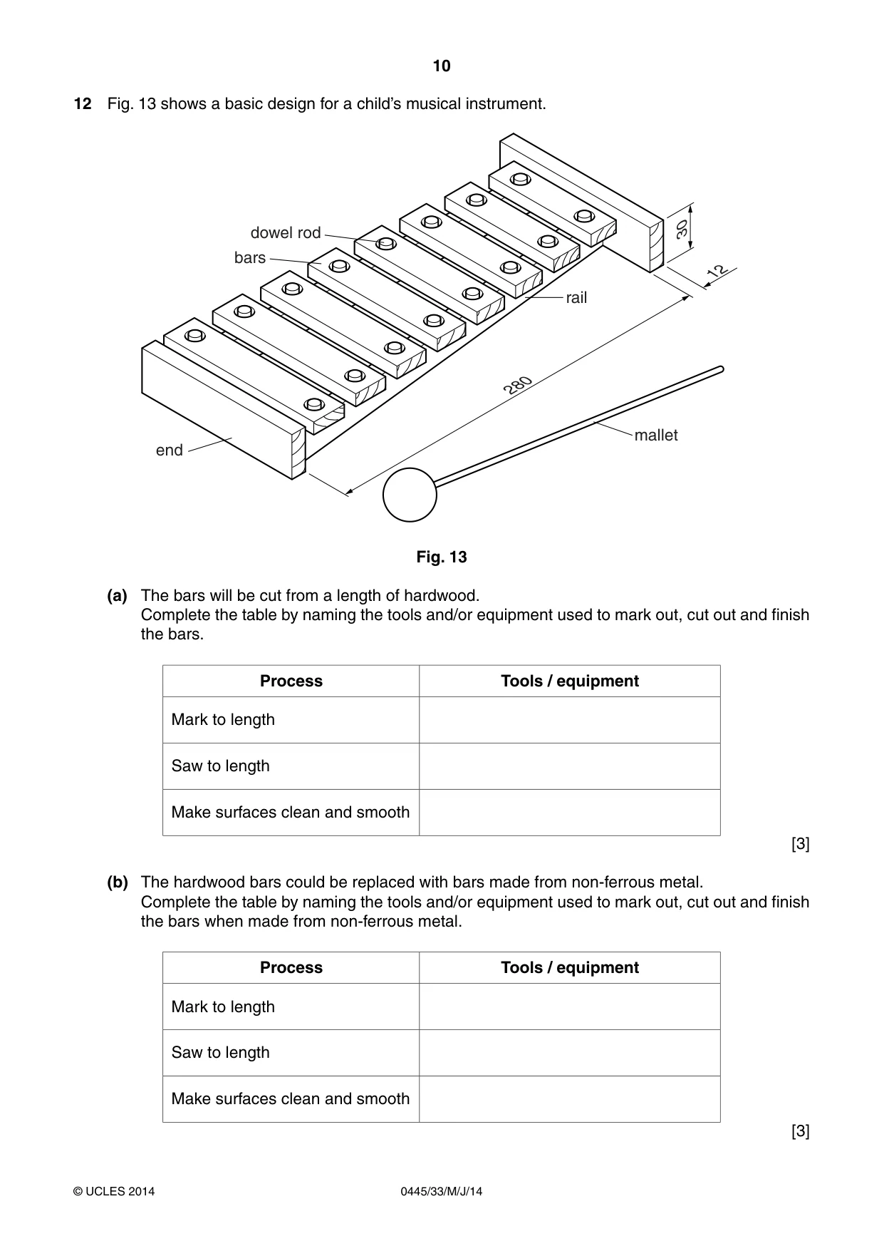 Cambridge IGCSE Design and Technology 0445 2014 May/June Paper 3 · Variant 3 question paper, page 10 of 20