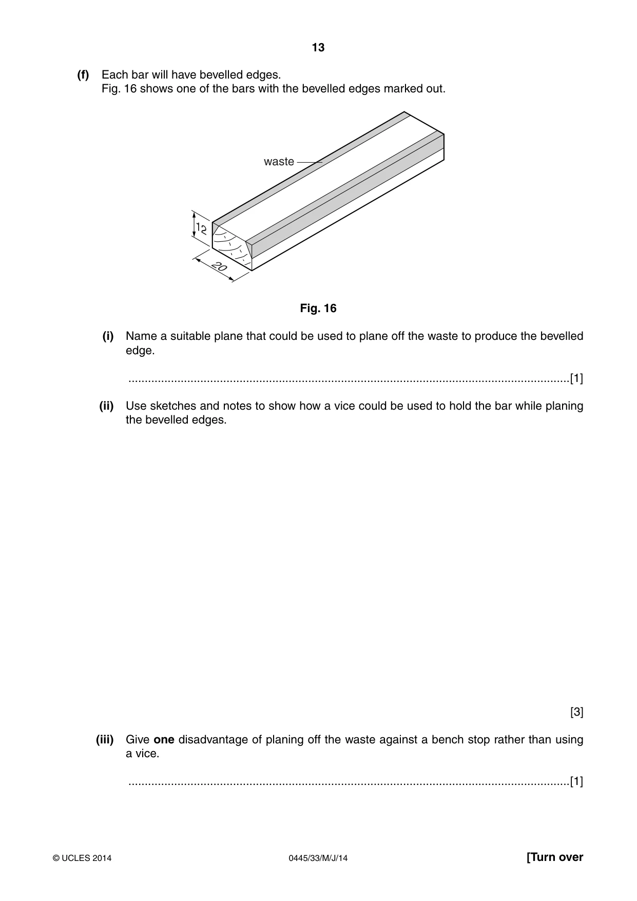 Cambridge IGCSE Design and Technology 0445 2014 May/June Paper 3 · Variant 3 question paper, page 13 of 20