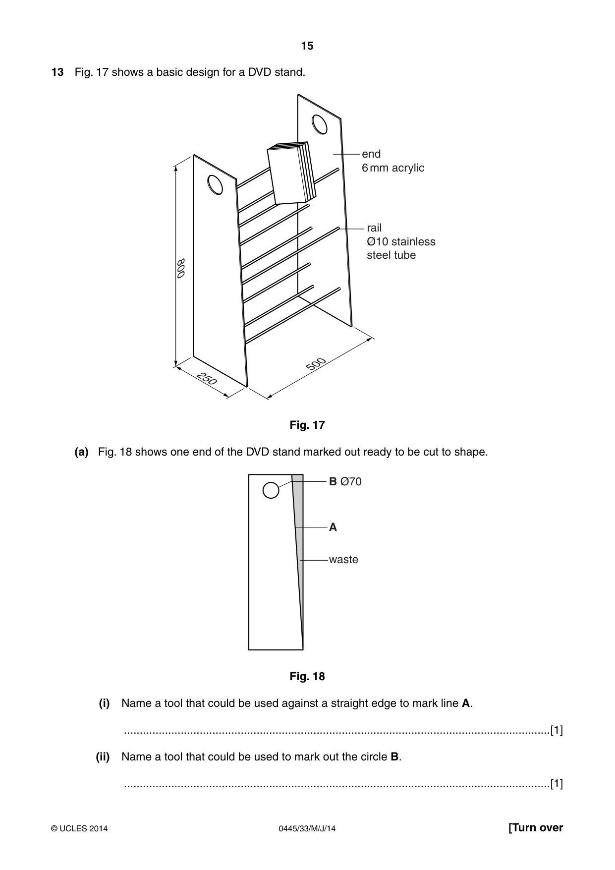 Cambridge IGCSE Design and Technology 0445 2014 May/June Paper 3 · Variant 3 question paper, page 15 of 20