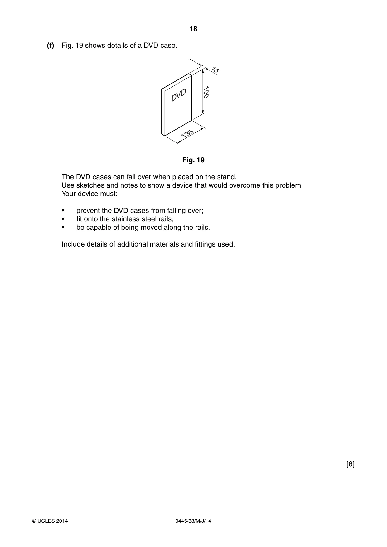 Cambridge IGCSE Design and Technology 0445 2014 May/June Paper 3 · Variant 3 question paper, page 18 of 20