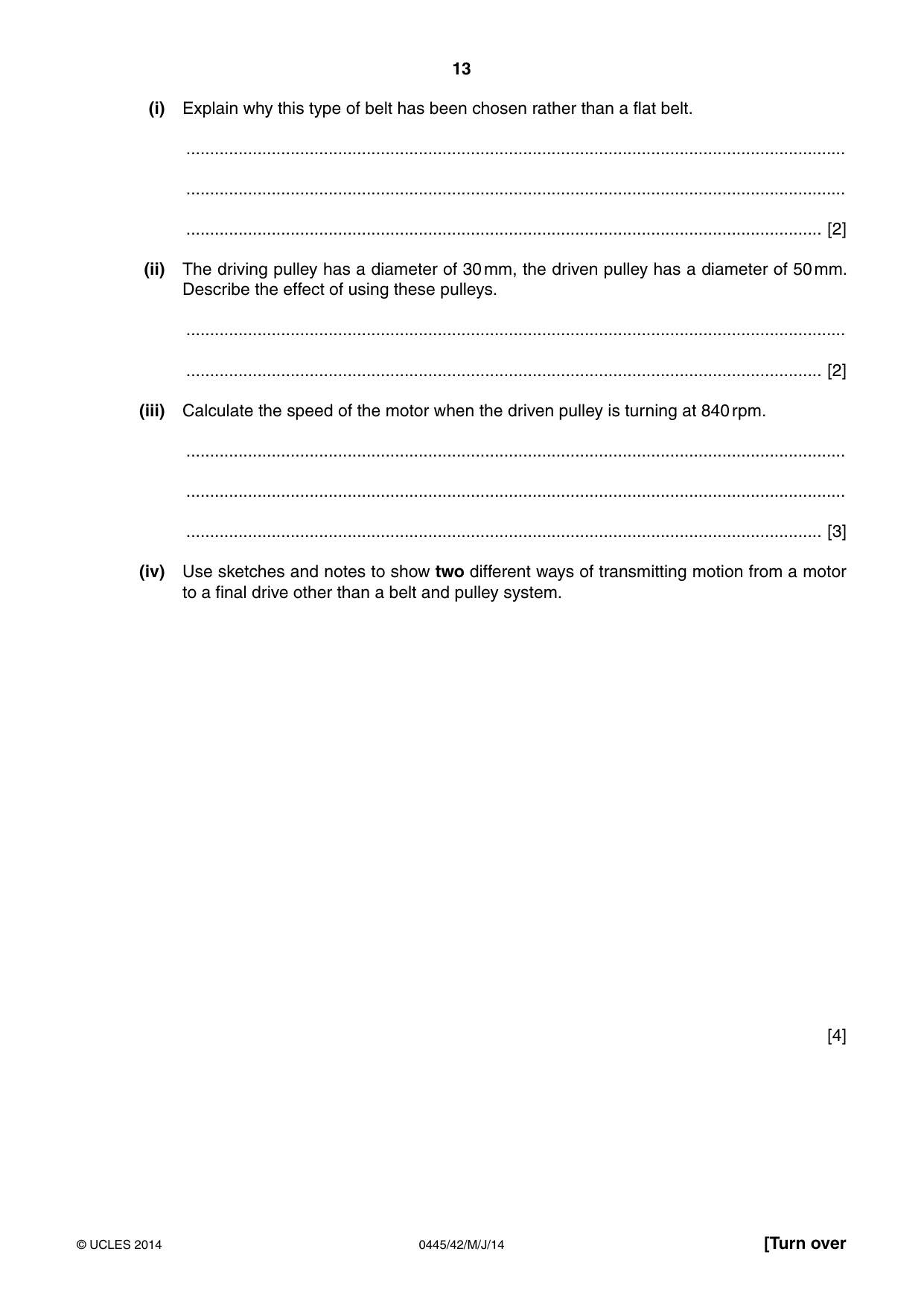 Cambridge IGCSE Design and Technology 0445 2014 May/June Paper 4 · Variant 2 question paper, page 13 of 20