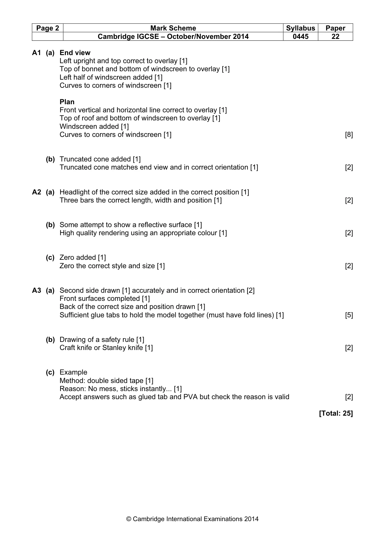 Mark scheme, page 2 of 4