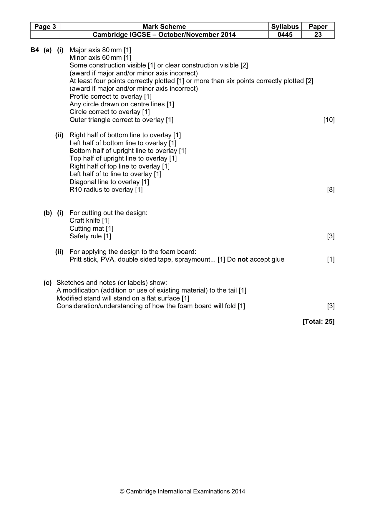 Mark scheme, page 3 of 4