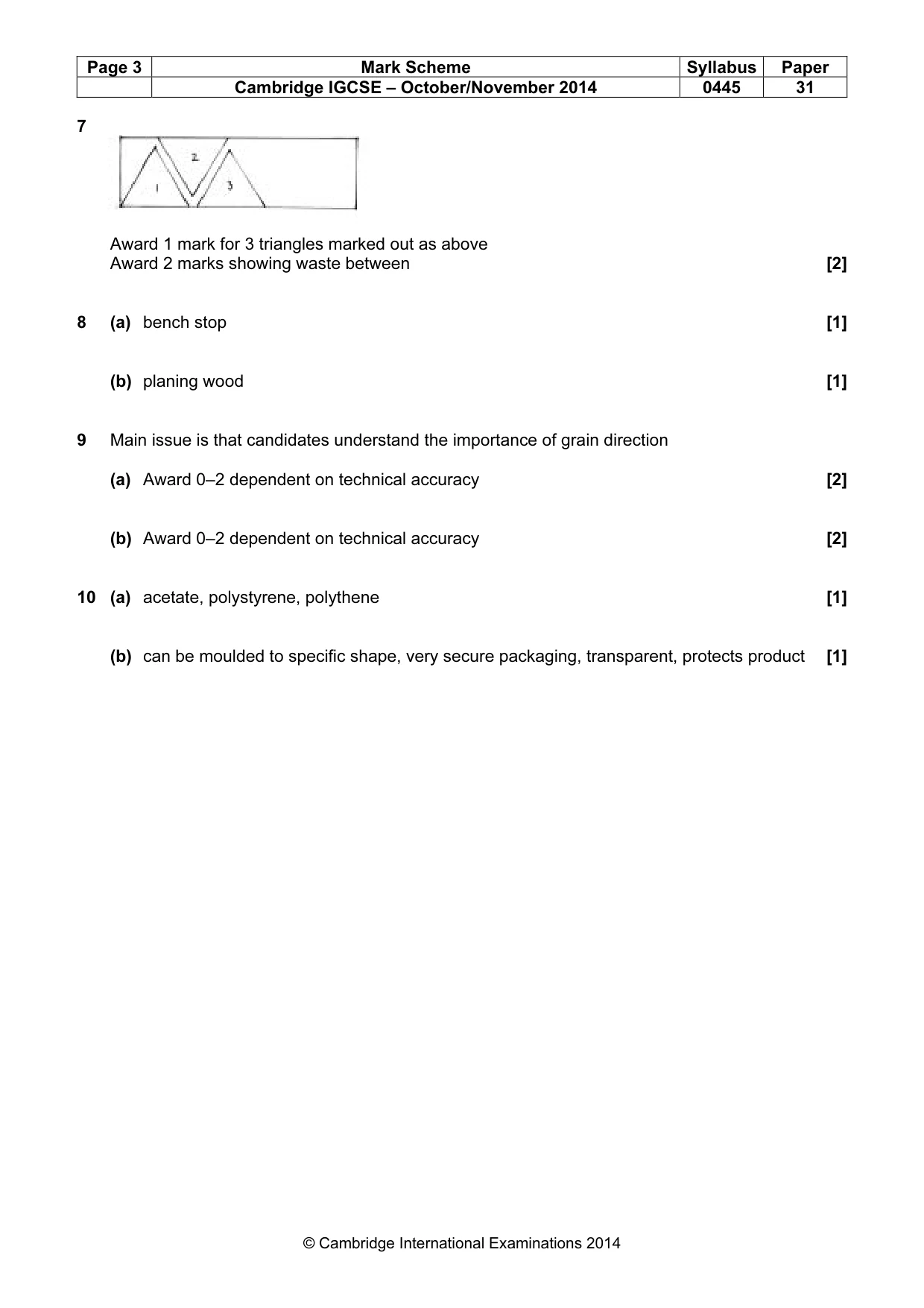 Mark scheme, page 3 of 6