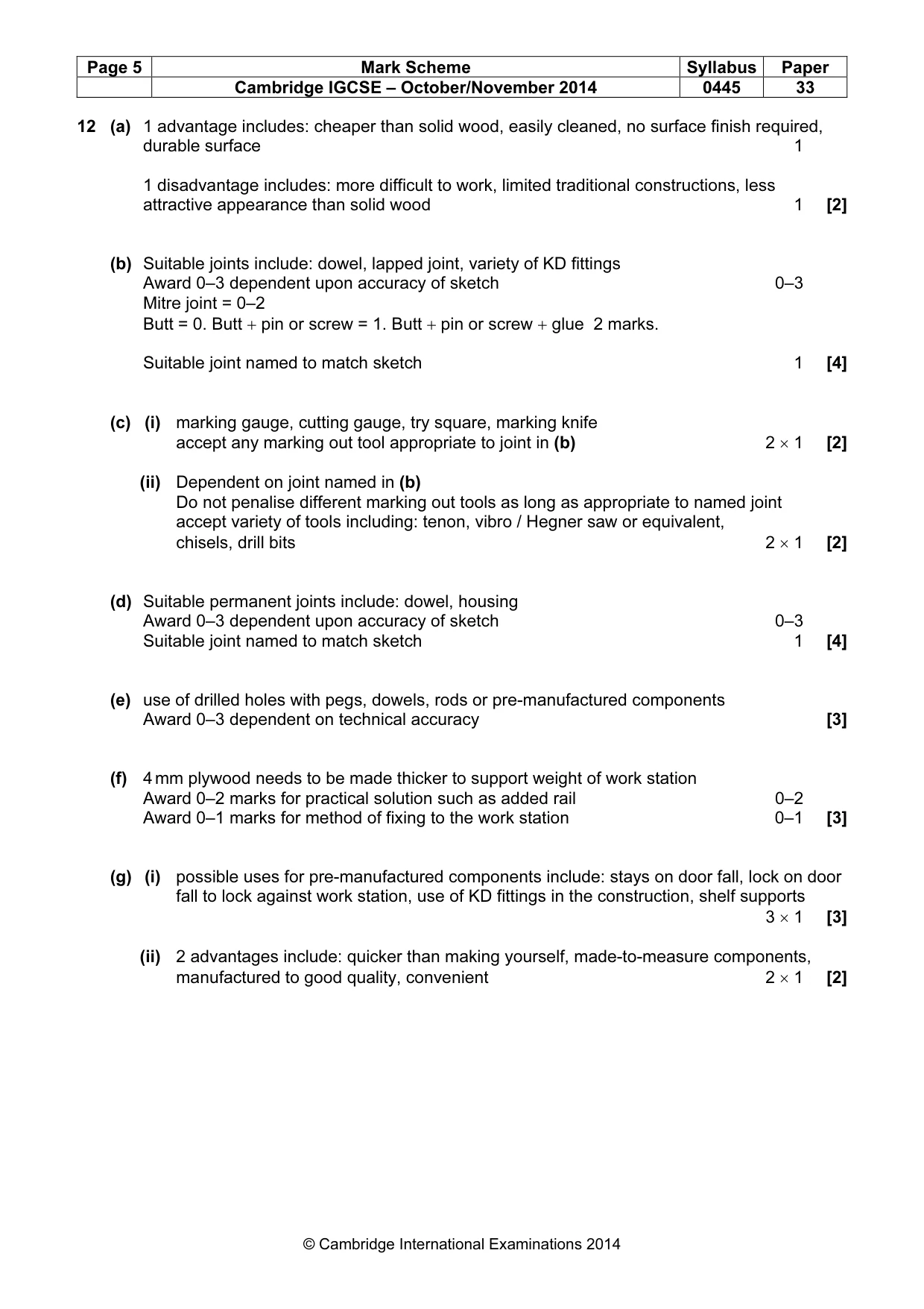 Mark scheme, page 5 of 6