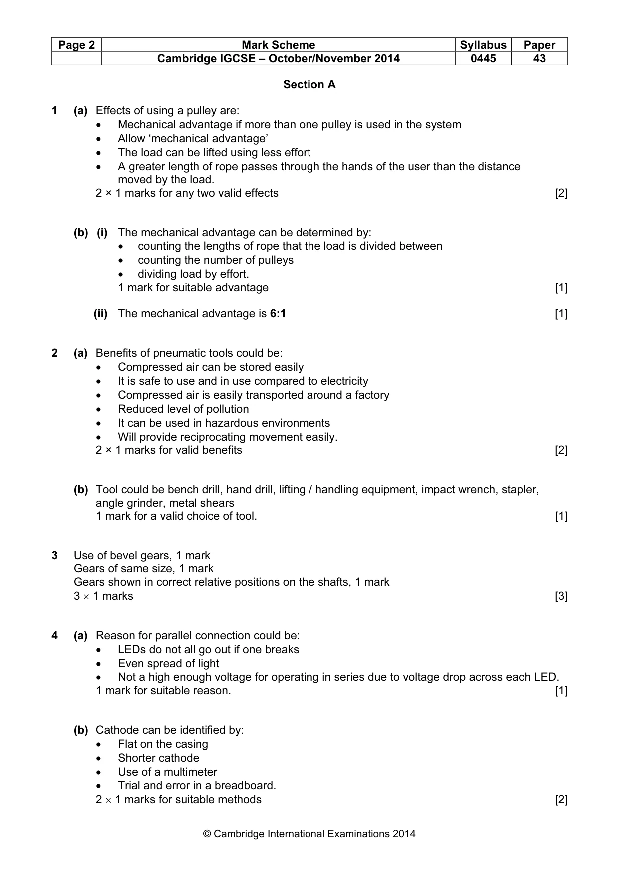 Mark scheme, page 2 of 8