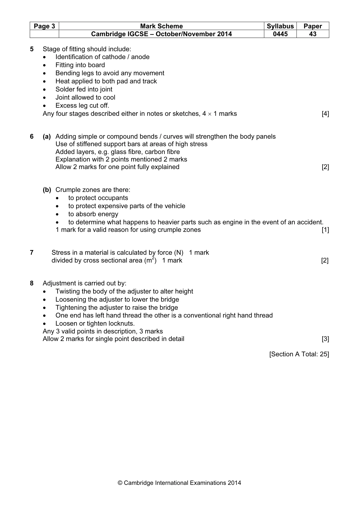 Mark scheme, page 3 of 8