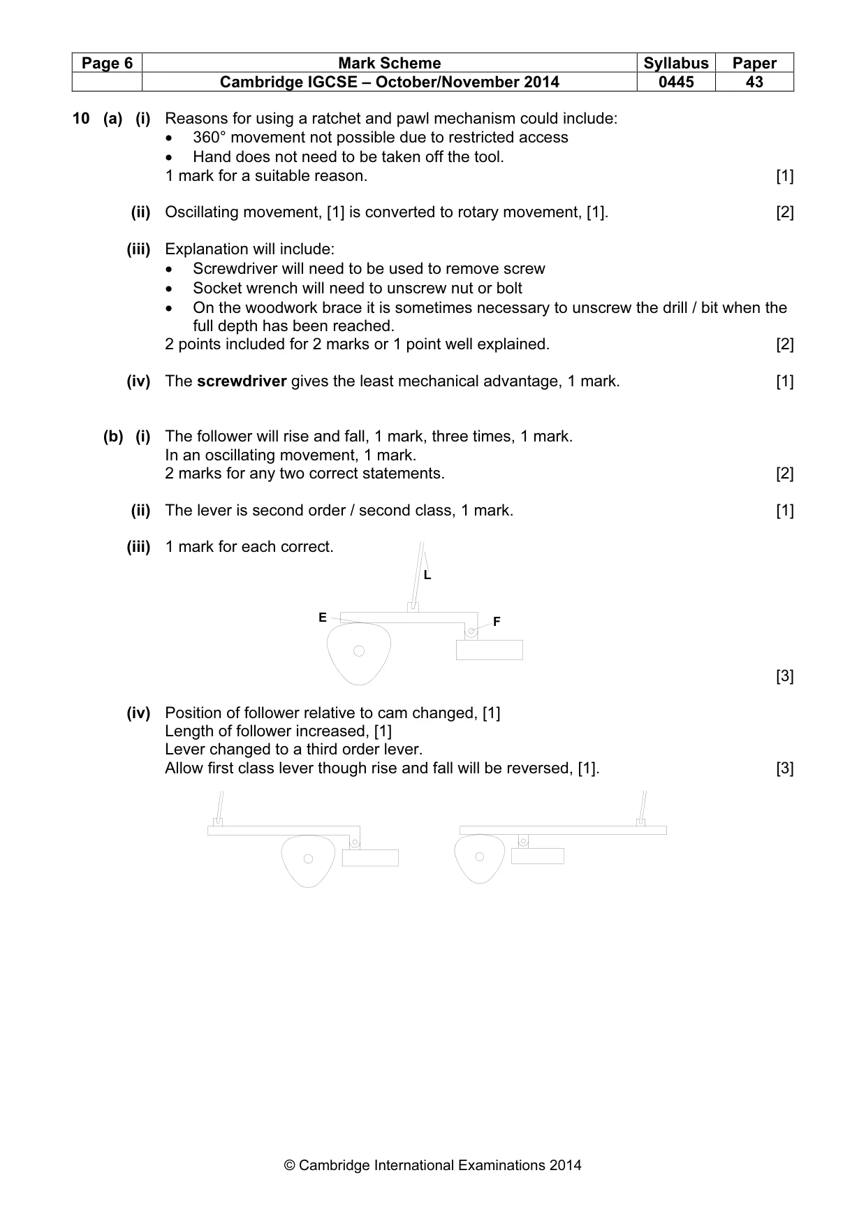 Mark scheme, page 6 of 8