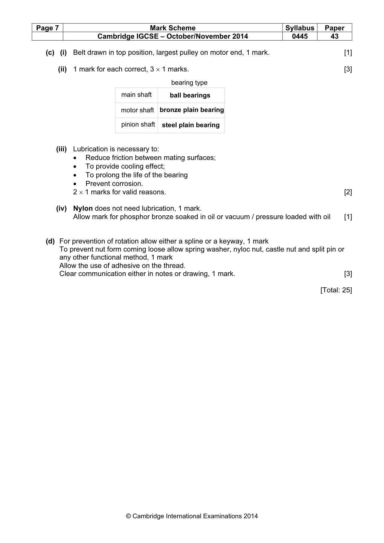 Mark scheme, page 7 of 8