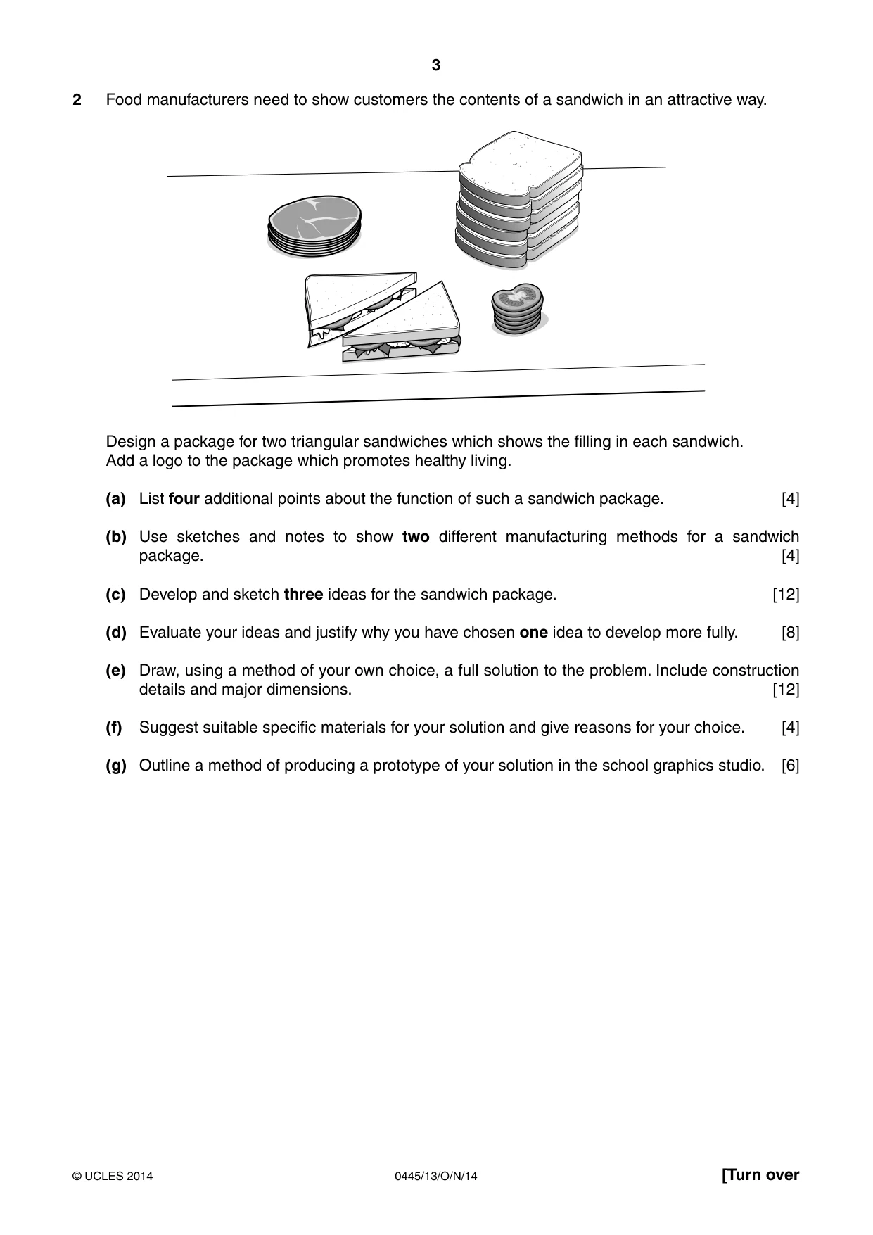 Cambridge IGCSE Design and Technology 0445 2014 Oct/Nov Paper 1 · Variant 3 question paper, page 3 of 4