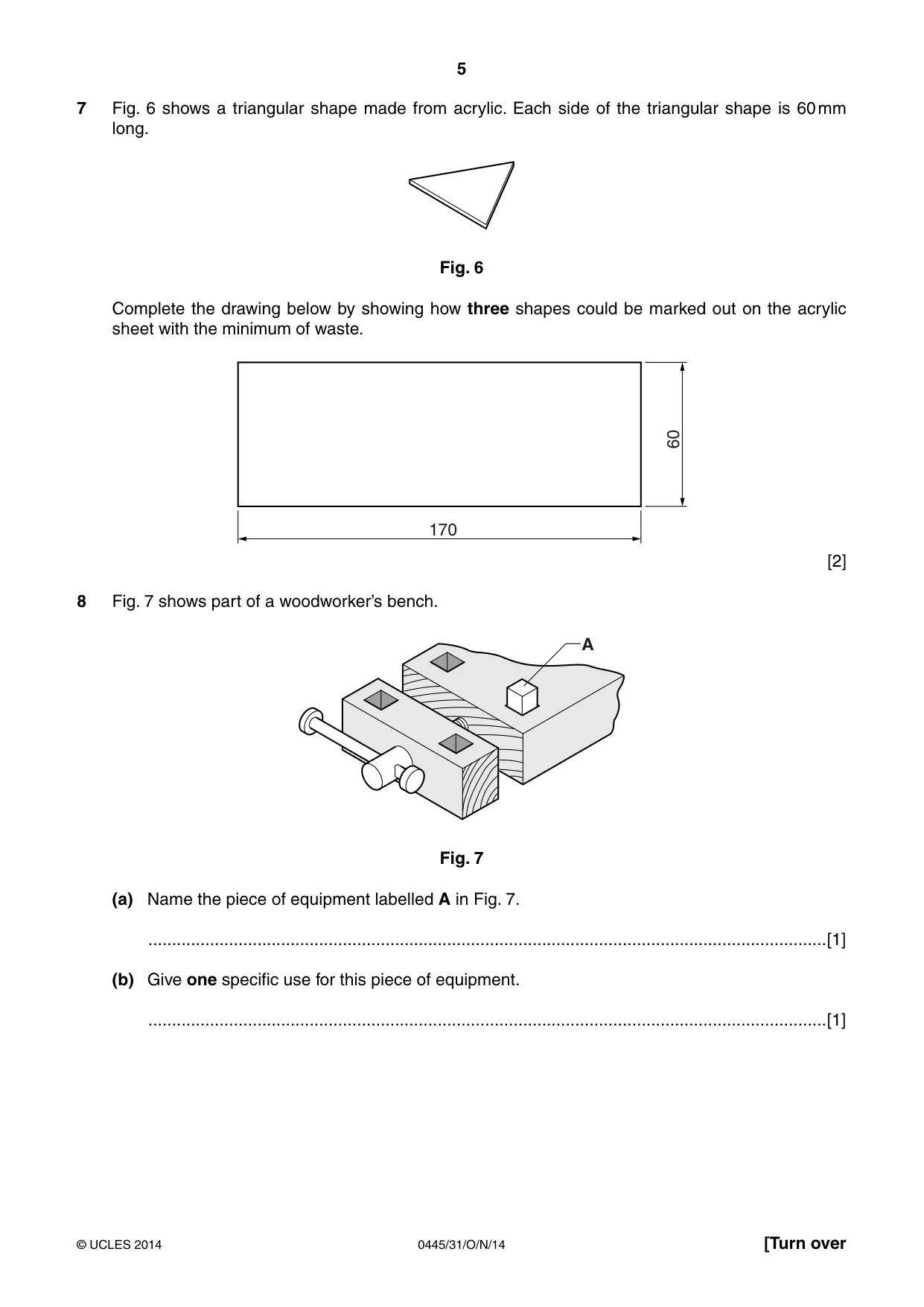 Cambridge IGCSE Design and Technology 0445 2014 Oct/Nov Paper 3 · Variant 1 question paper, page 5 of 20