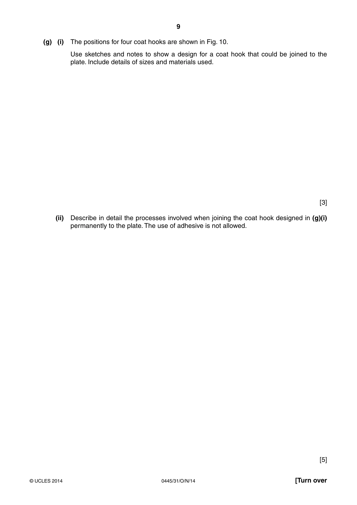 Cambridge IGCSE Design and Technology 0445 2014 Oct/Nov Paper 3 · Variant 1 question paper, page 9 of 20