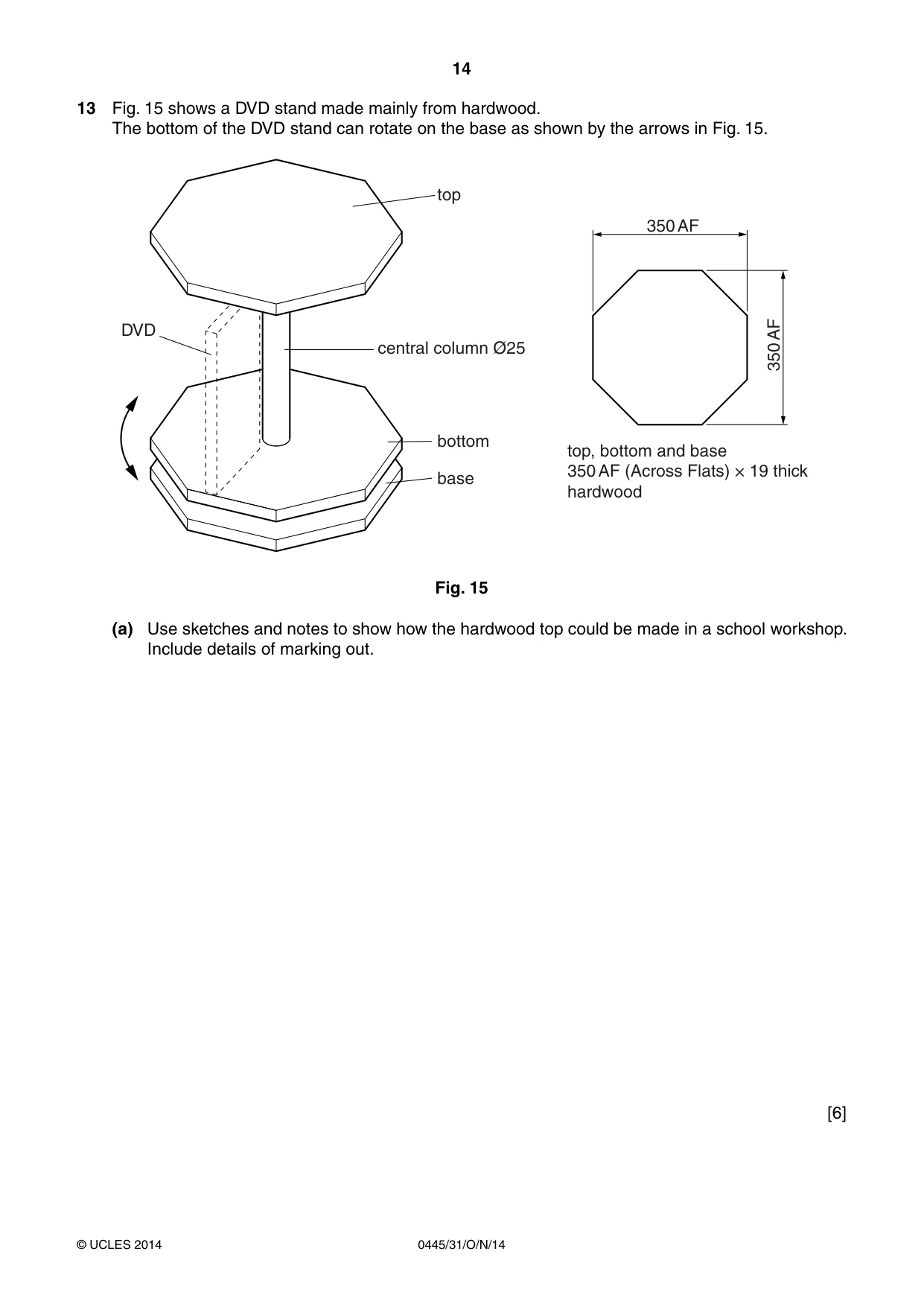 Cambridge IGCSE Design and Technology 0445 2014 Oct/Nov Paper 3 · Variant 1 question paper, page 14 of 20
