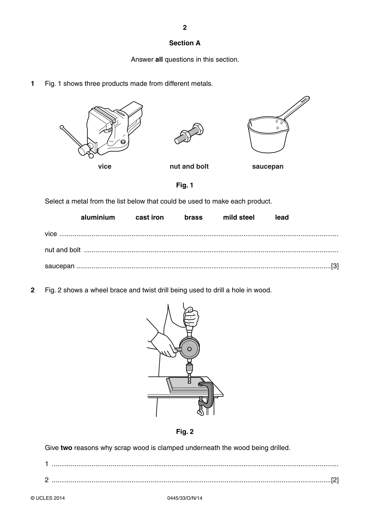 Cambridge IGCSE Design and Technology 0445 2014 Oct/Nov Paper 3 · Variant 3 question paper, page 2 of 20
