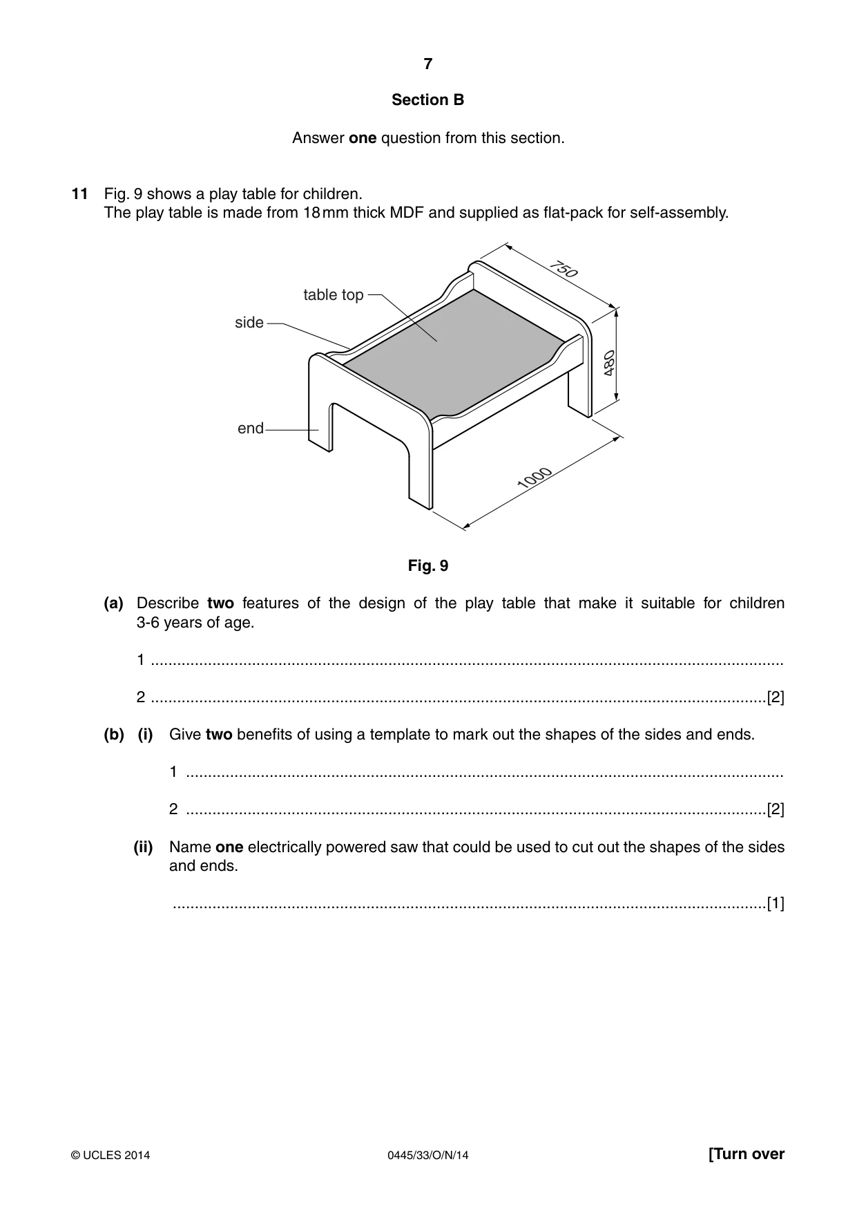 Cambridge IGCSE Design and Technology 0445 2014 Oct/Nov Paper 3 · Variant 3 question paper, page 7 of 20