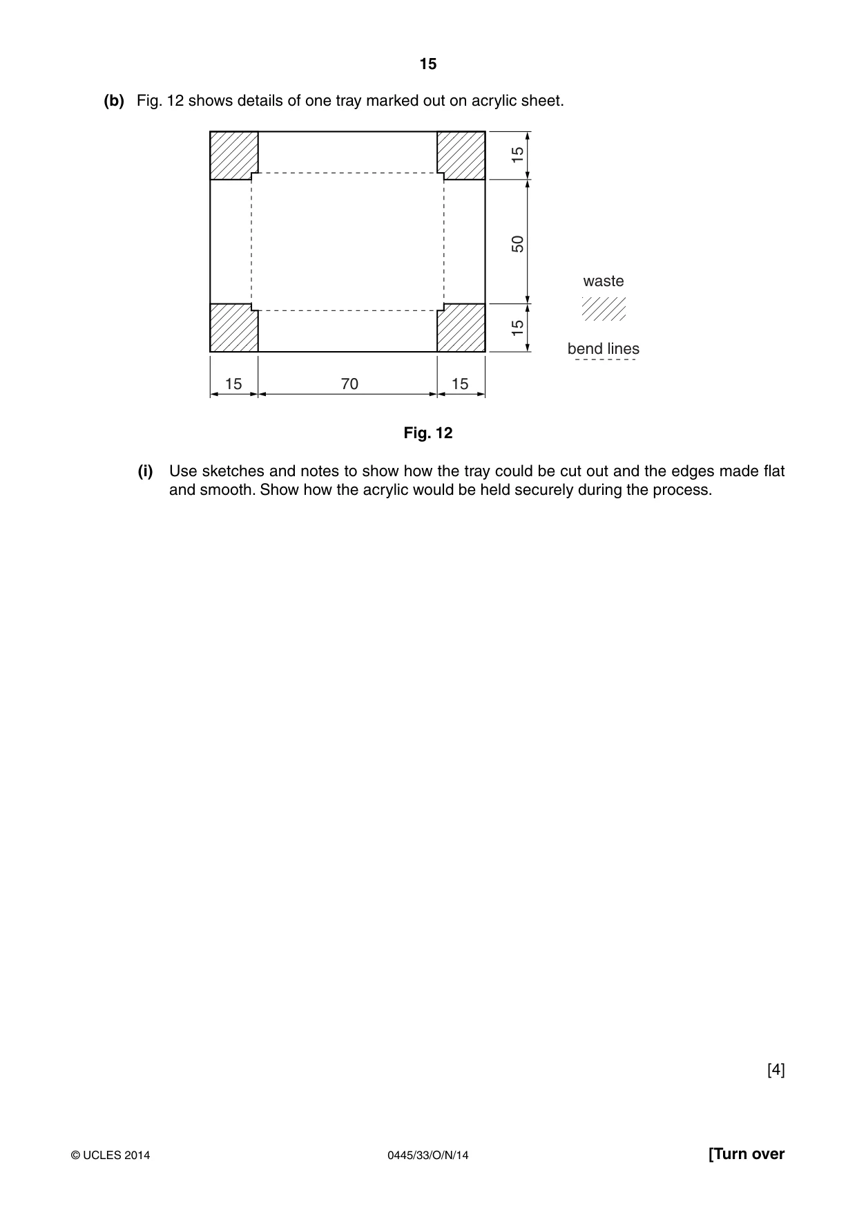 Cambridge IGCSE Design and Technology 0445 2014 Oct/Nov Paper 3 · Variant 3 question paper, page 15 of 20