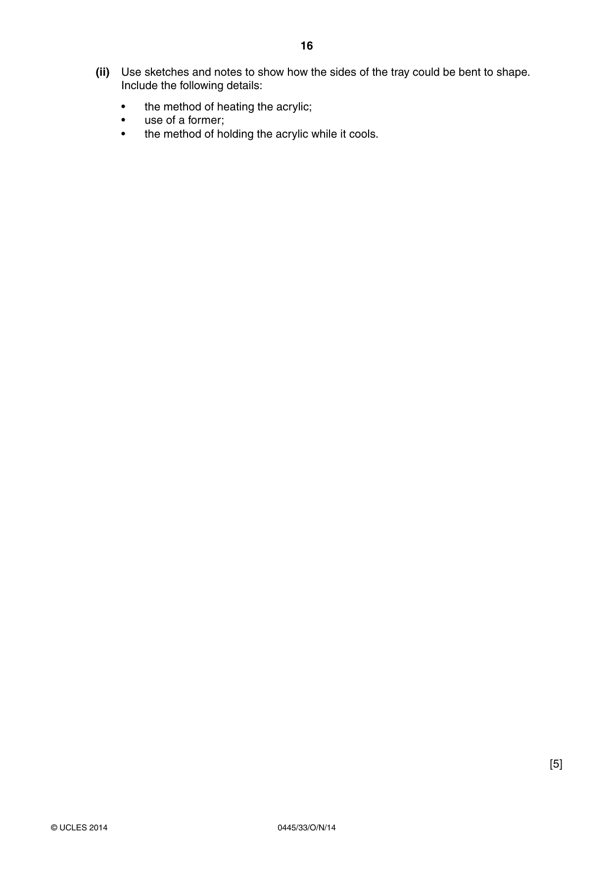 Cambridge IGCSE Design and Technology 0445 2014 Oct/Nov Paper 3 · Variant 3 question paper, page 16 of 20