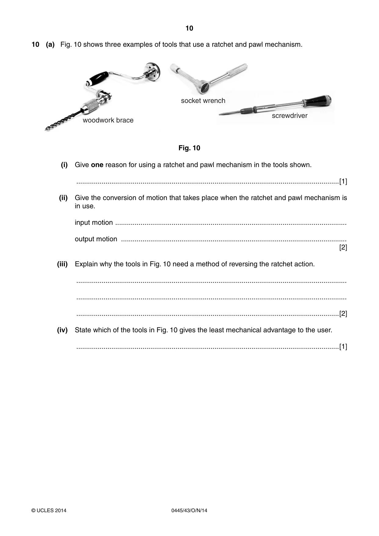 Cambridge IGCSE Design and Technology 0445 2014 Oct/Nov Paper 4 · Variant 3 question paper, page 10 of 20