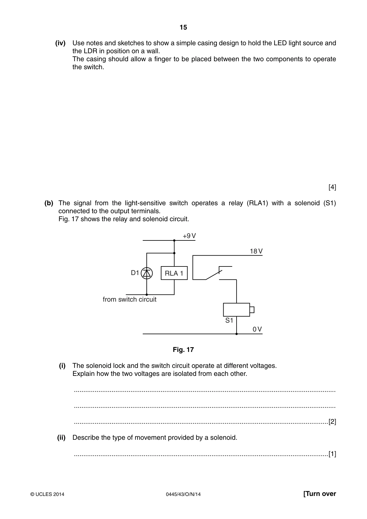Cambridge IGCSE Design and Technology 0445 2014 Oct/Nov Paper 4 · Variant 3 question paper, page 15 of 20