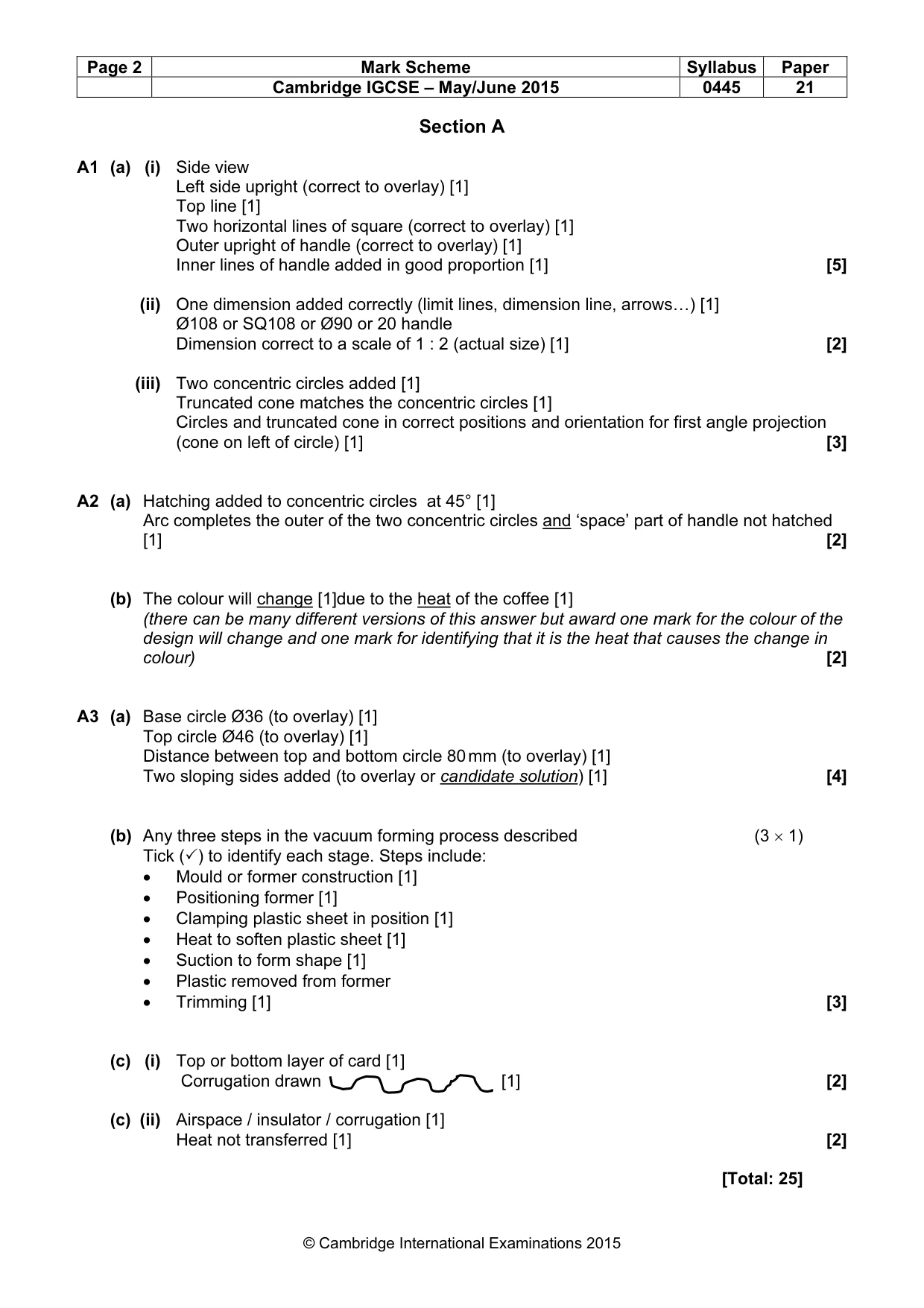 Mark scheme, page 2 of 4