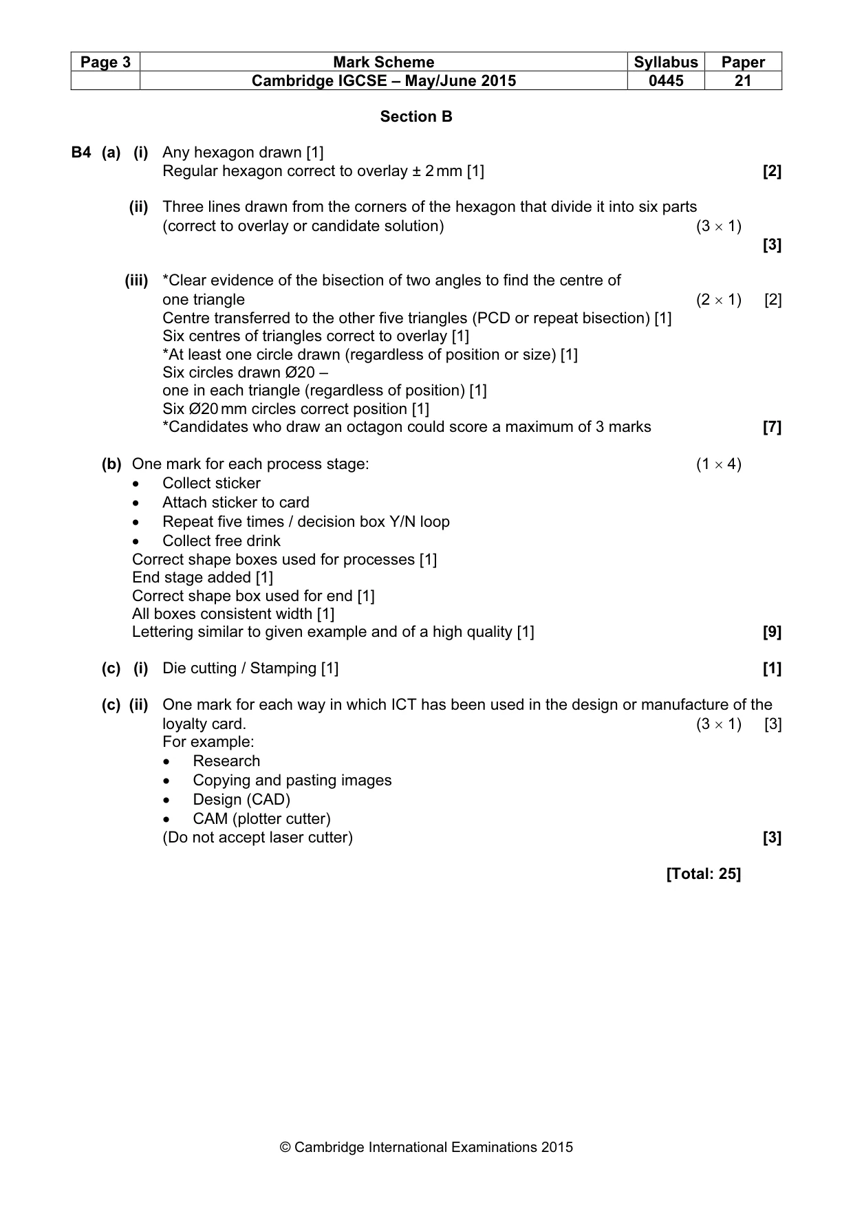 Mark scheme, page 3 of 4
