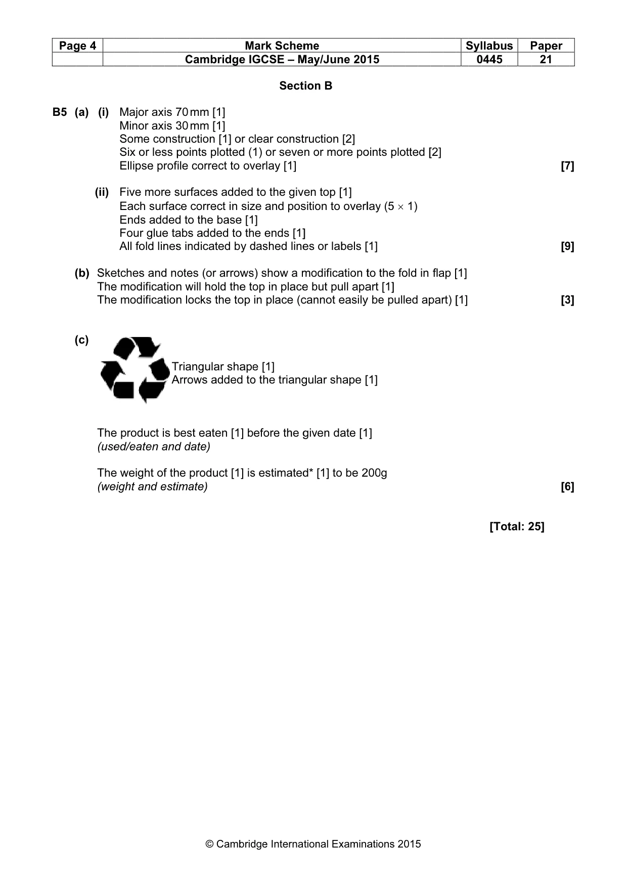 Mark scheme, page 4 of 4
