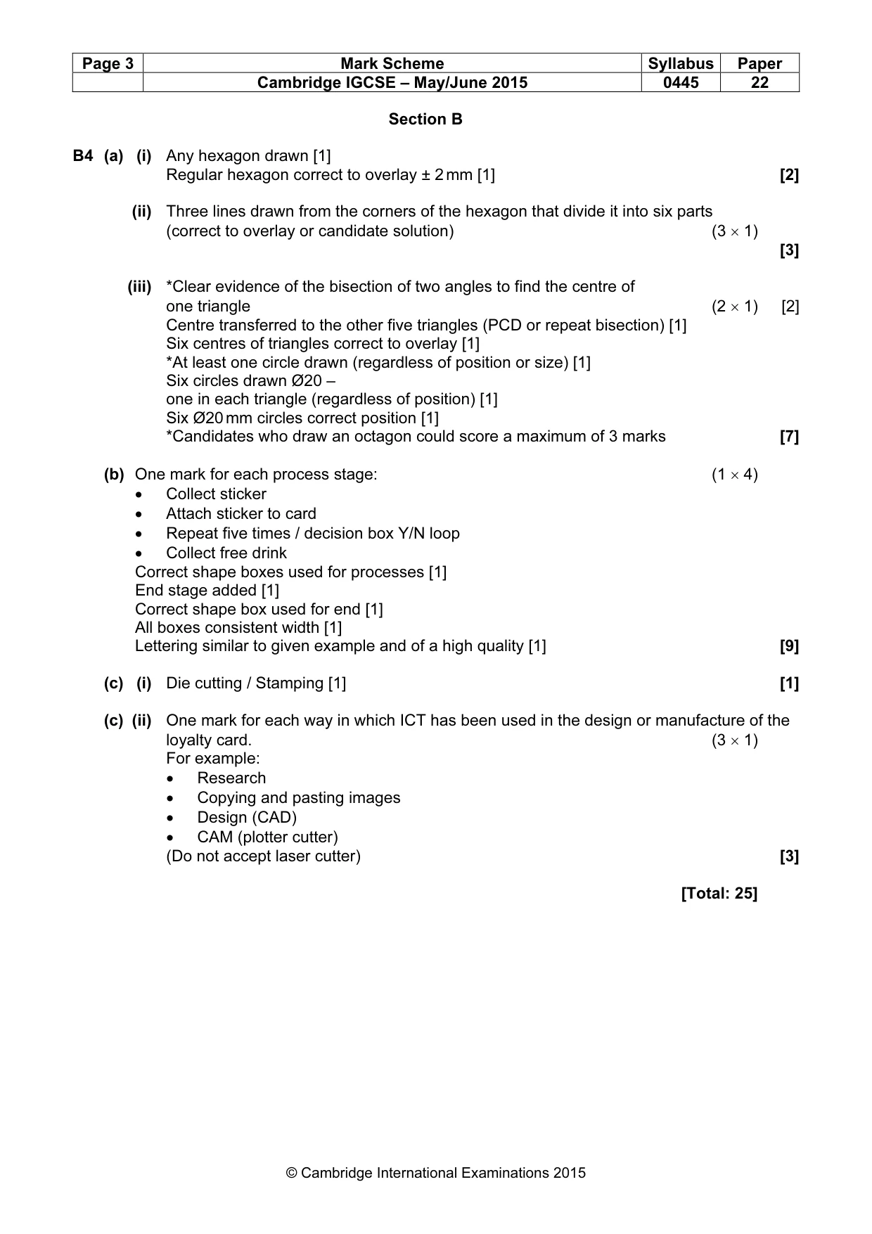Mark scheme, page 3 of 4