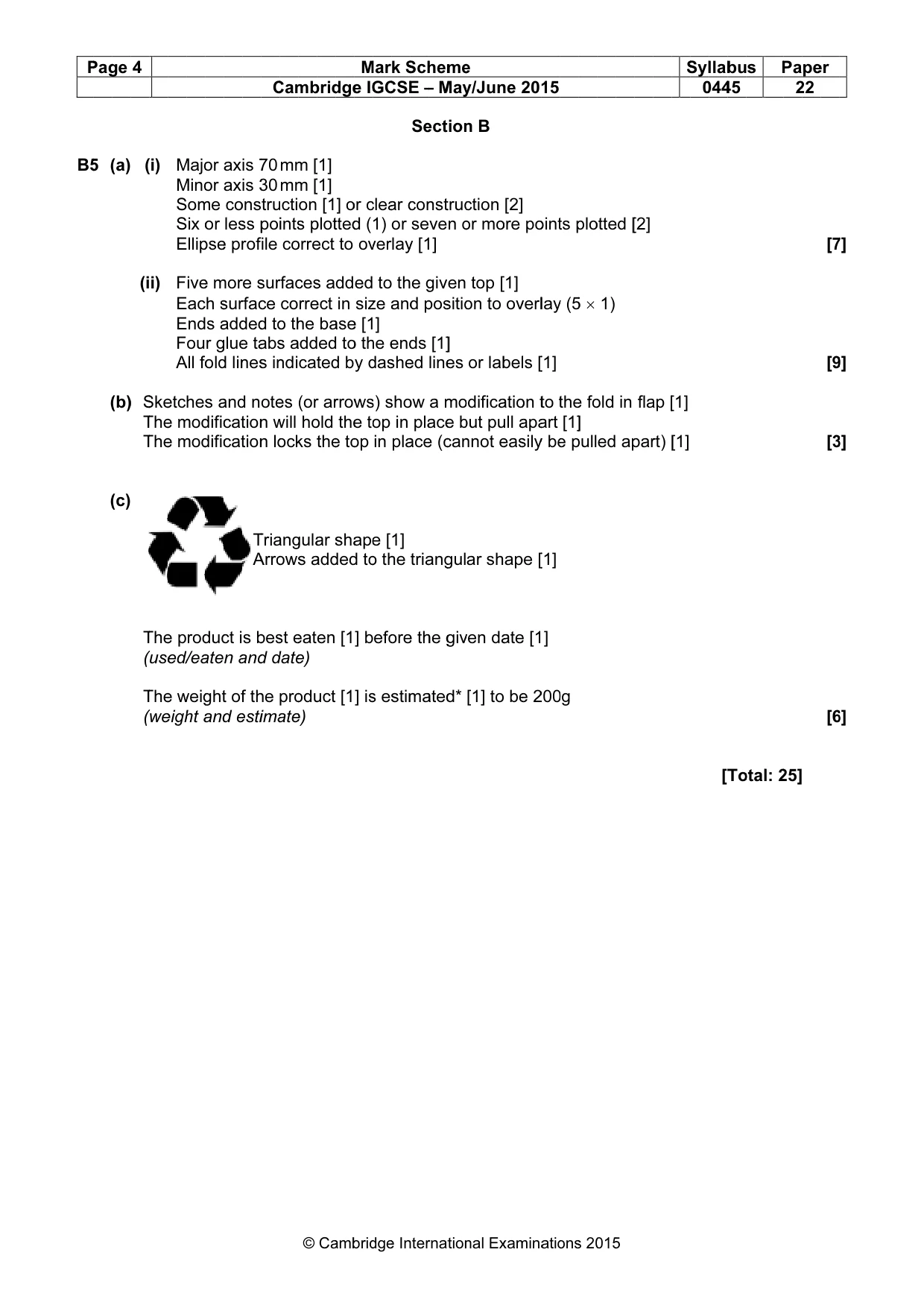 Mark scheme, page 4 of 4