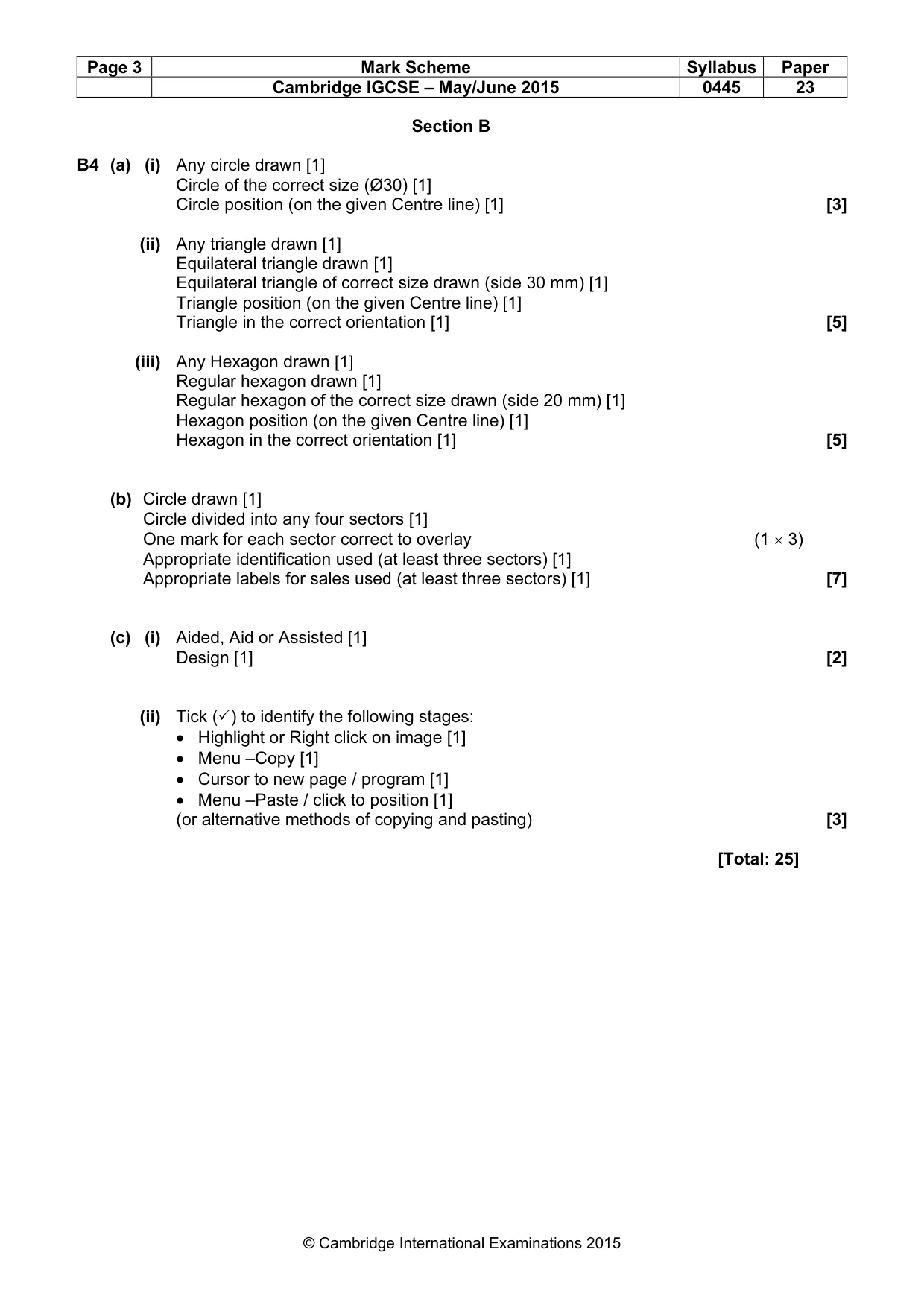 Mark scheme, page 3 of 4