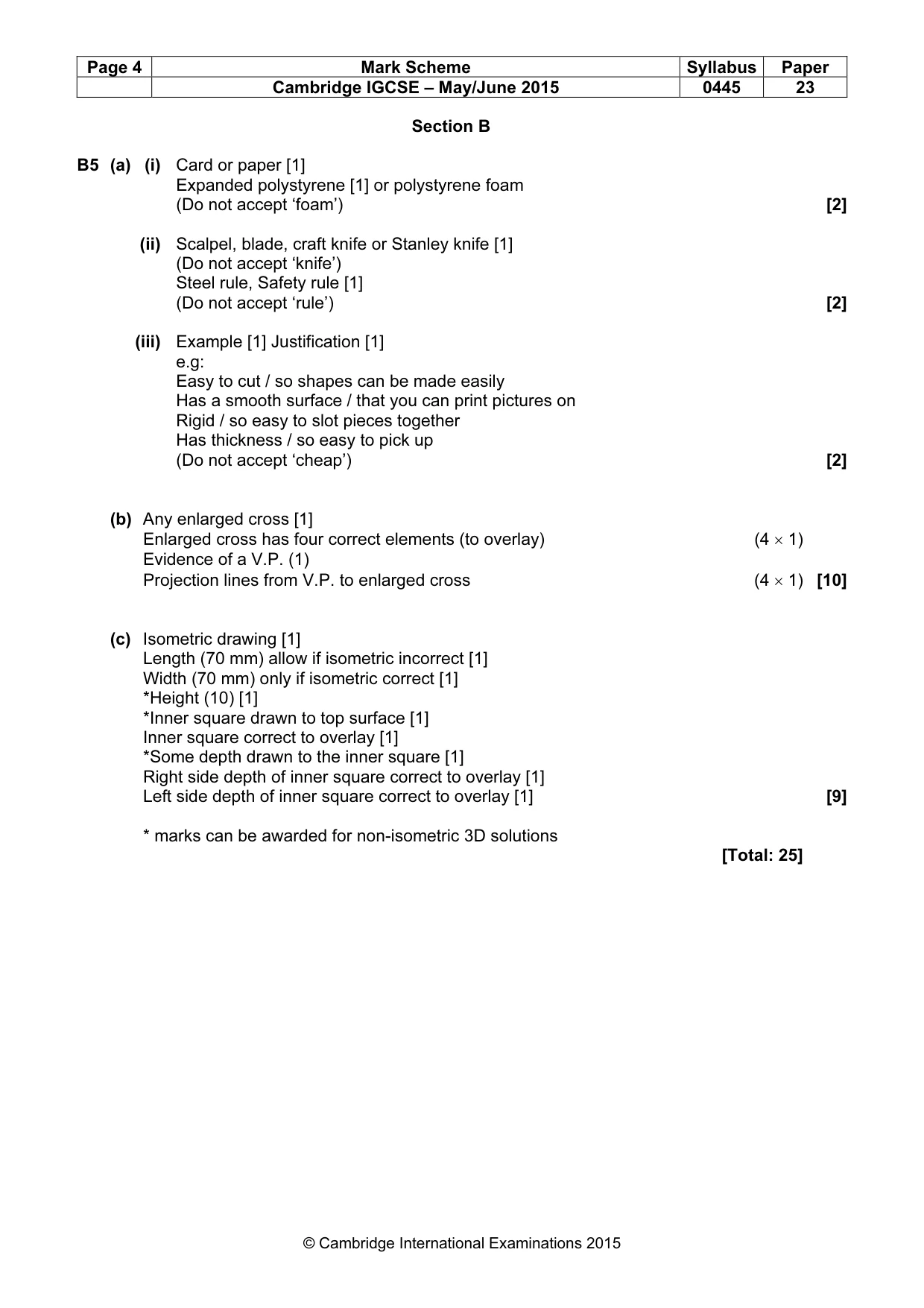 Mark scheme, page 4 of 4