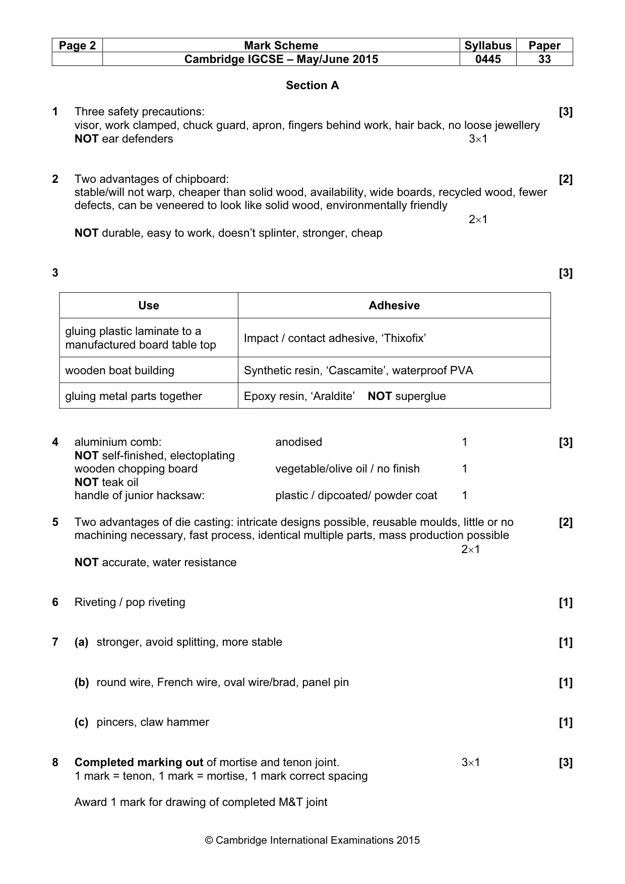 Mark scheme, page 2 of 7