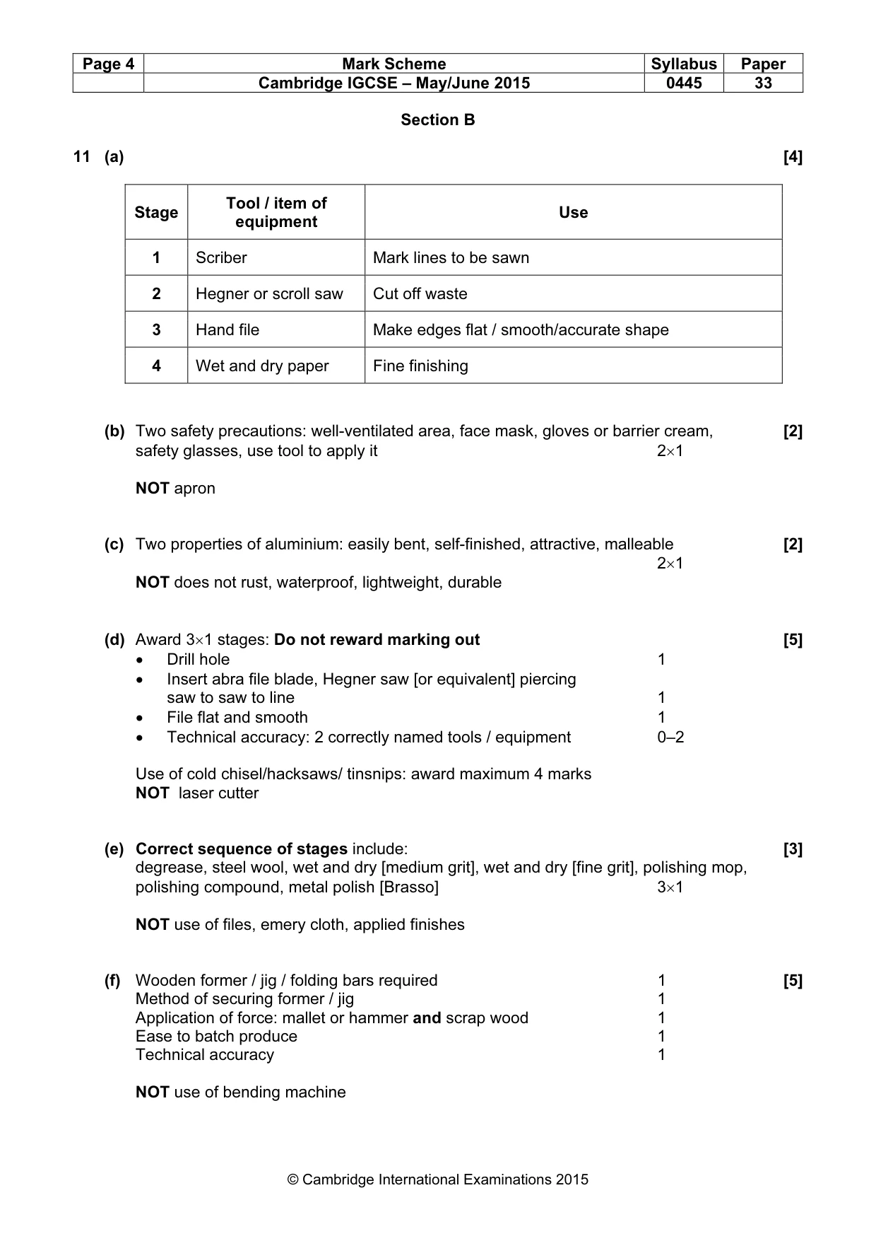 Mark scheme, page 4 of 7